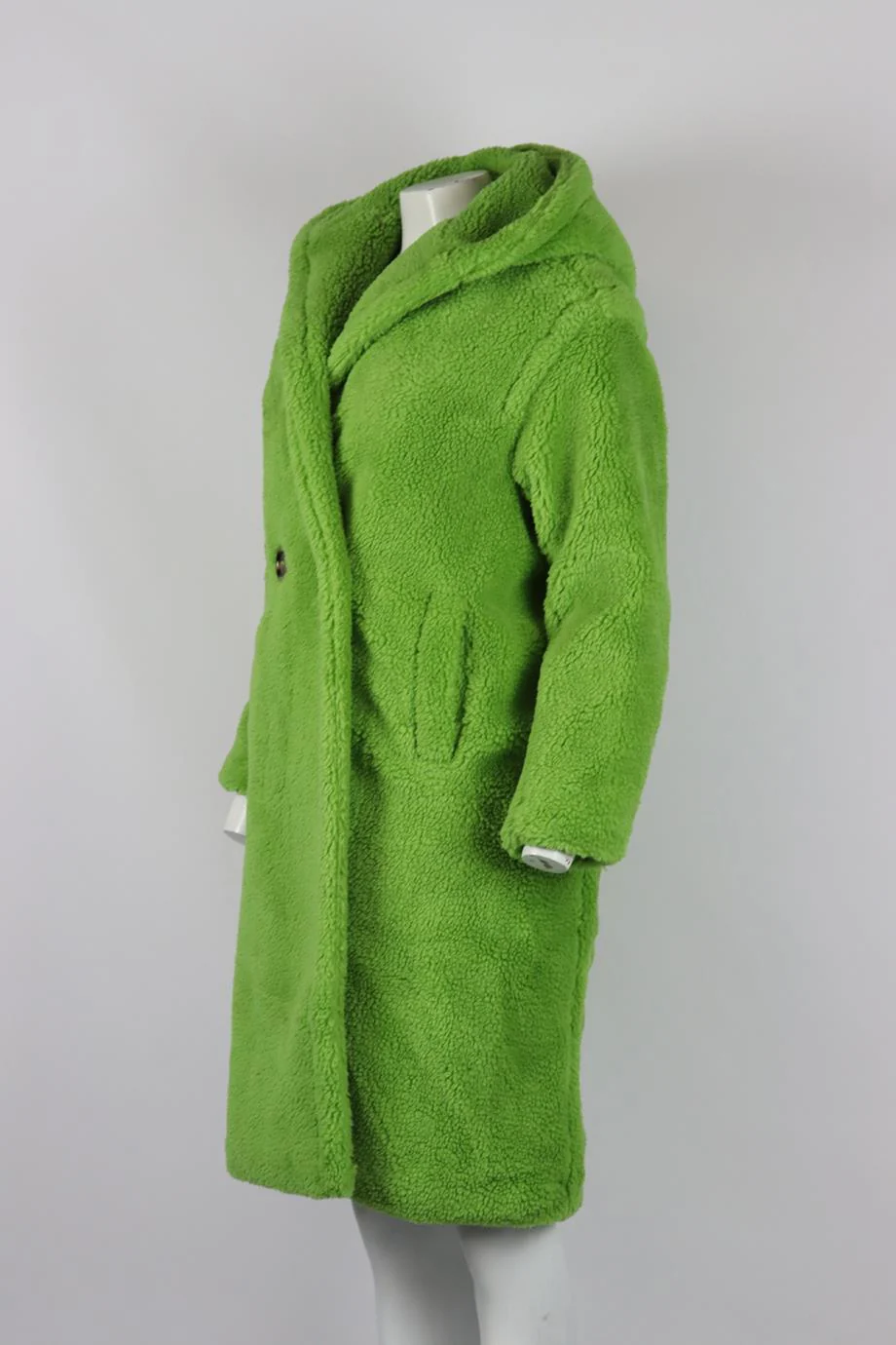 APPARIS HOODED FAUX SHEARLING COAT XSMALL - Image 3