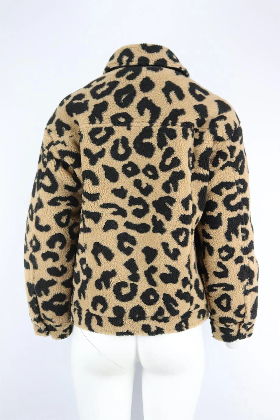 APPARIS LEOPARD PRINT FAUX SHEARLING JACKET SMALL - Image 4