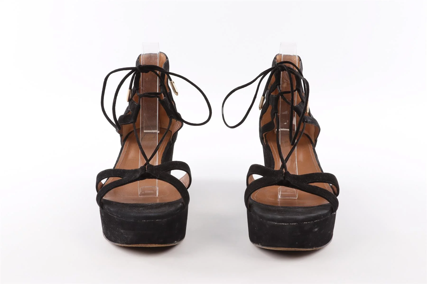 AQUAZURRA BLACK SUEDE WEDGE SANDALS EU 40.5 UK 7.5 US 10.5 - Image 3
