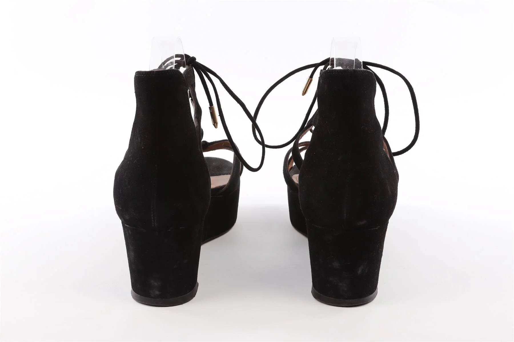 AQUAZURRA BLACK SUEDE WEDGE SANDALS EU 40.5 UK 7.5 US 10.5 - Image 5