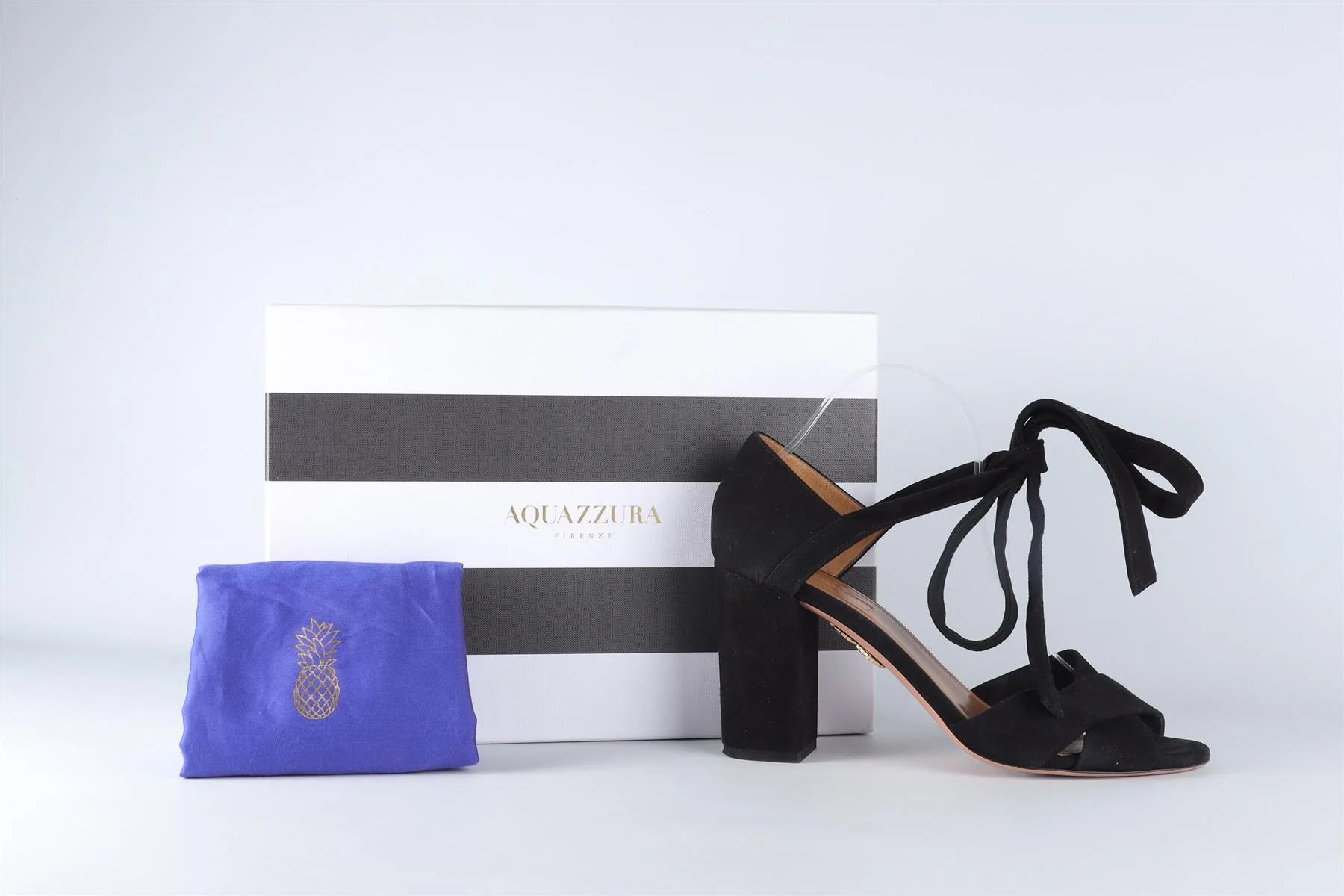 AQUAZZURA BLACK SUEDE SANDALS EU 40 UK 7 US 10 - Image 7