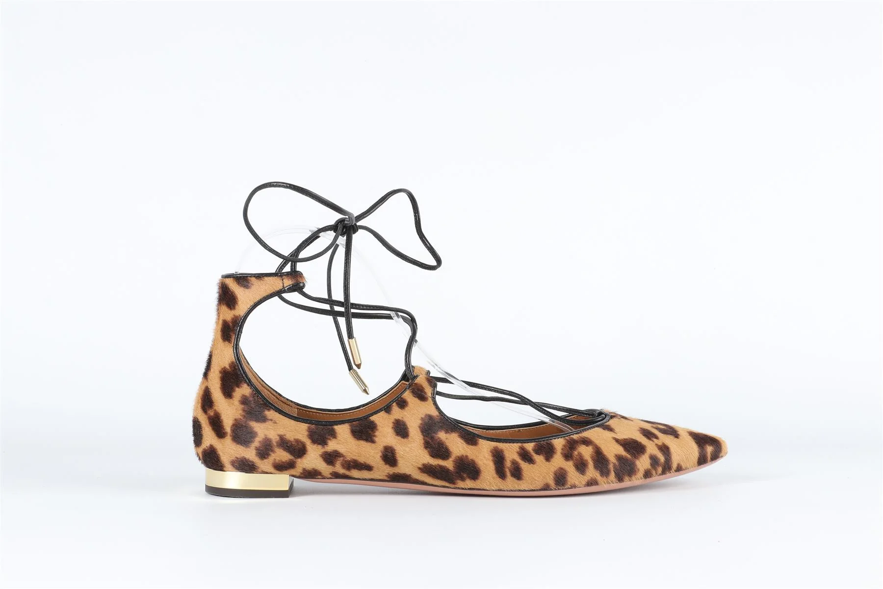 AQUAZZURA BROWN CALF HAIR BALLET FLATS EU 38.5 UK 5.5 US 8.5 - Image 2