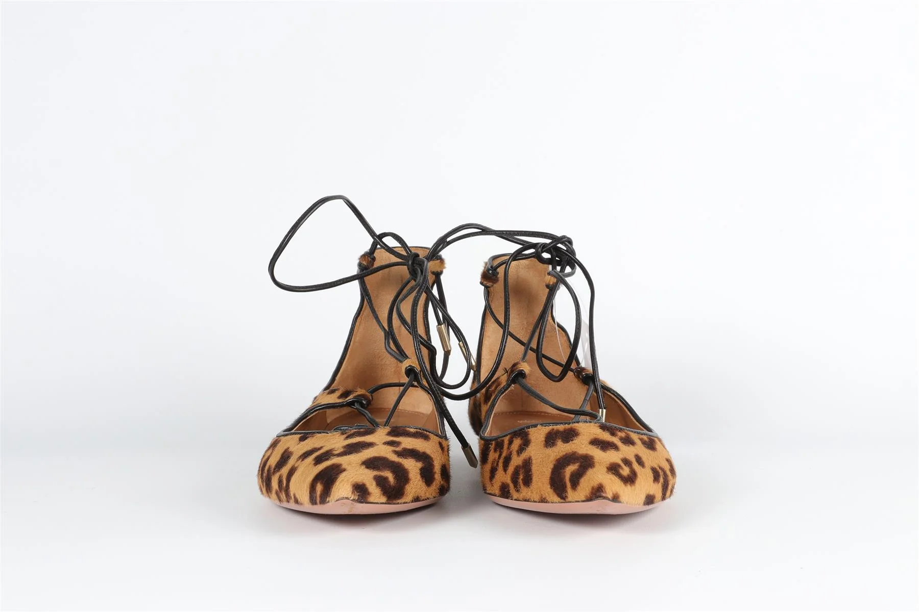 AQUAZZURA BROWN CALF HAIR BALLET FLATS EU 38.5 UK 5.5 US 8.5 - Image 3