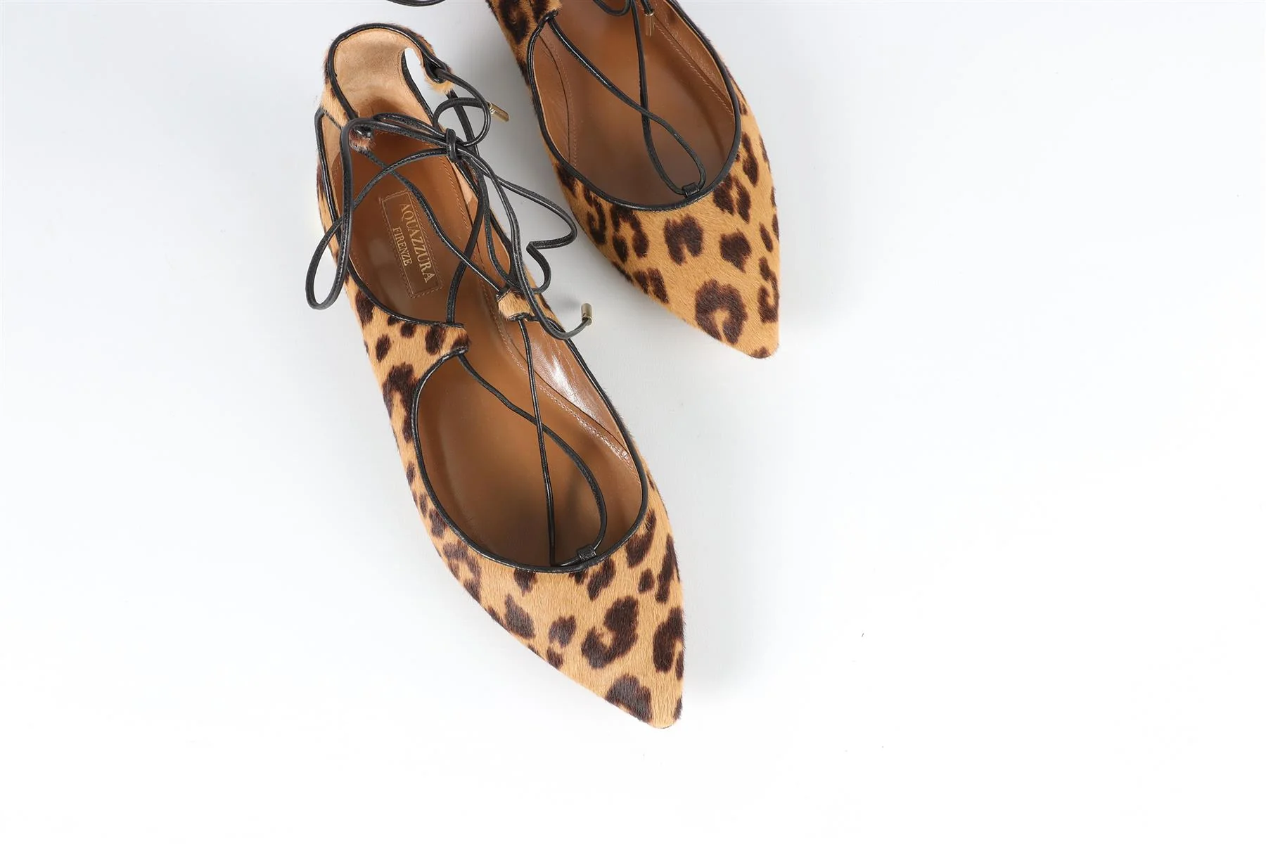 AQUAZZURA BROWN CALF HAIR BALLET FLATS EU 38.5 UK 5.5 US 8.5 - Image 4