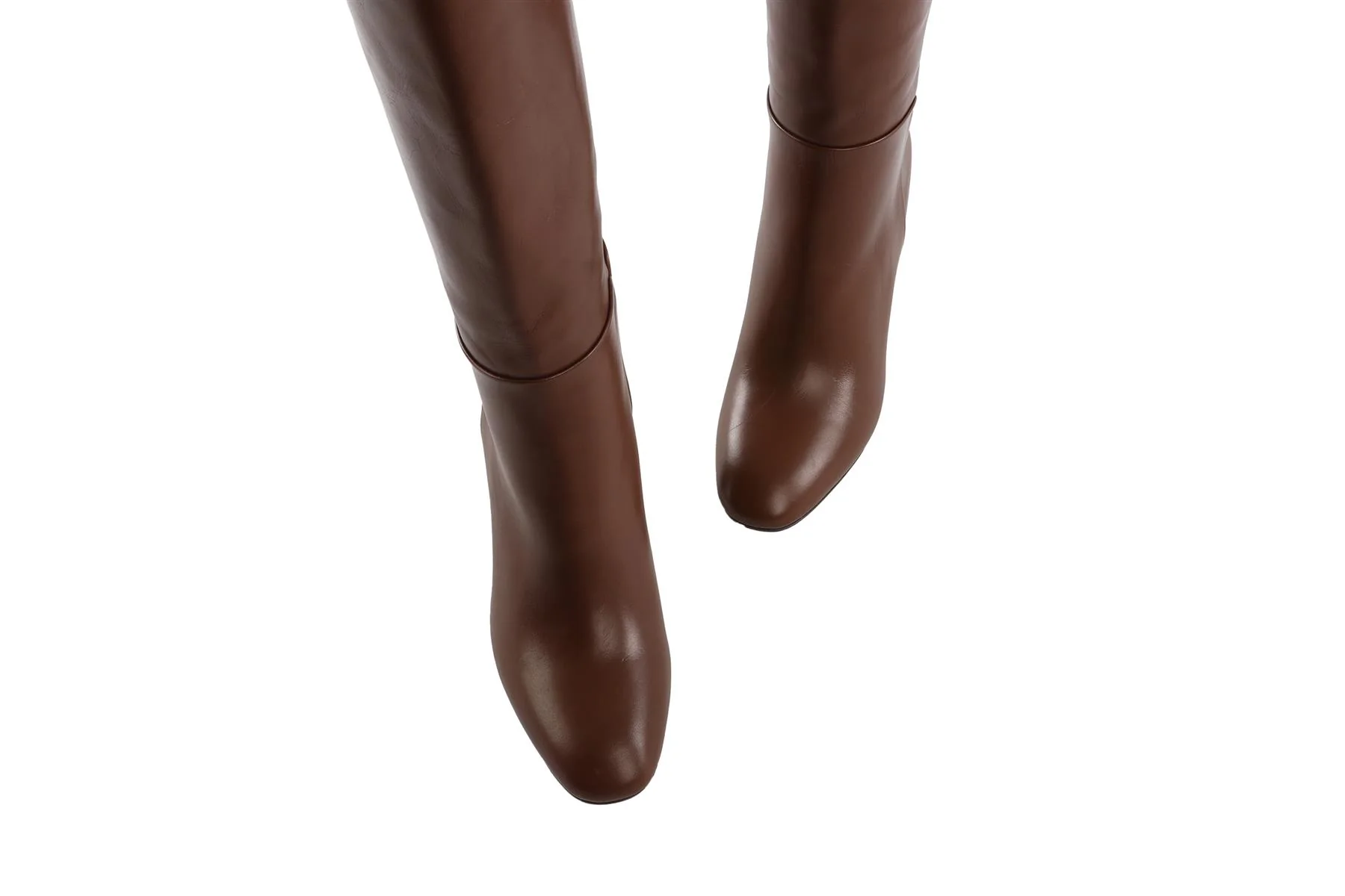 AQUAZZURA BROWN LEATHER KNEE HIGH BOOTS EU 38.5 UK 5.5 US 8.5 - Image 4