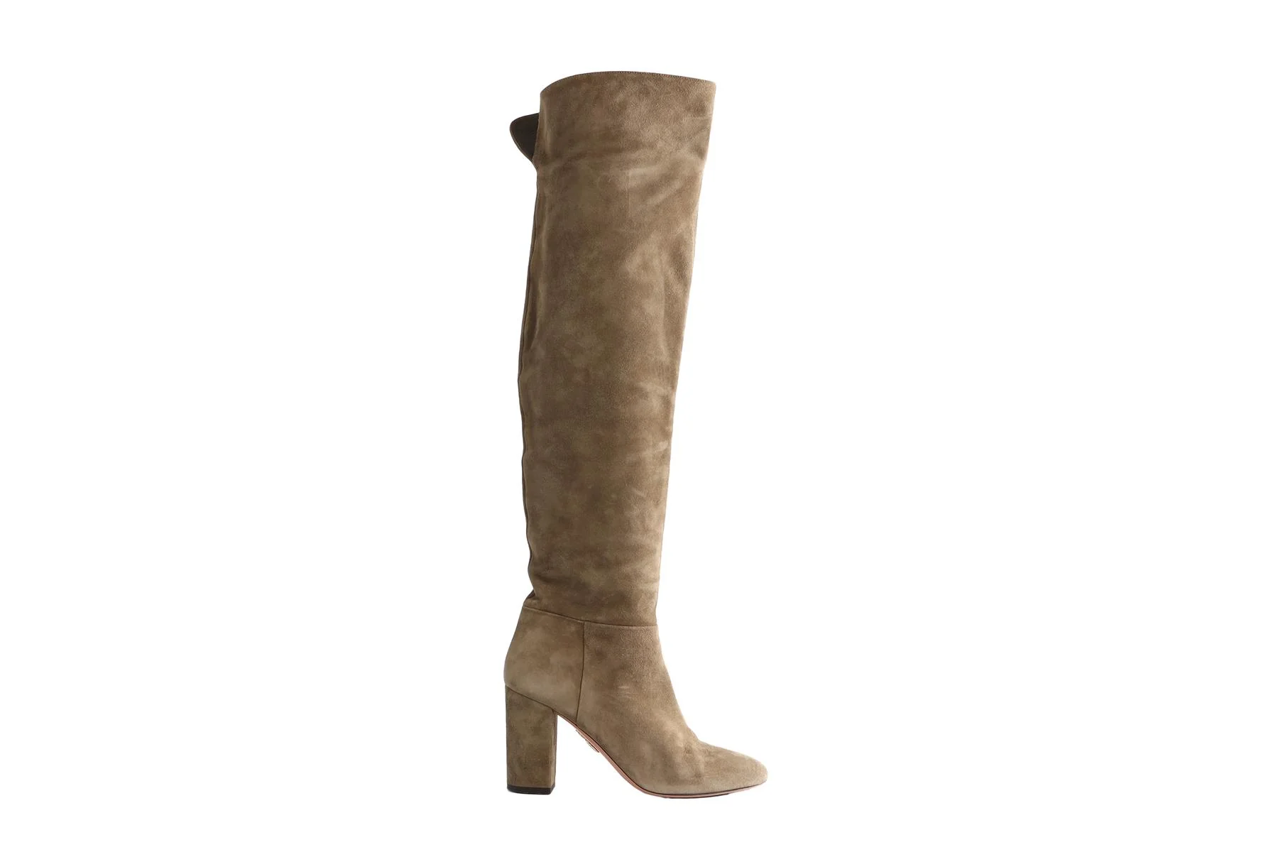 AQUAZZURA GREEN SUEDE OVER THE KNEE BOOTS EU 40 UK 7 US 10 - Image 2