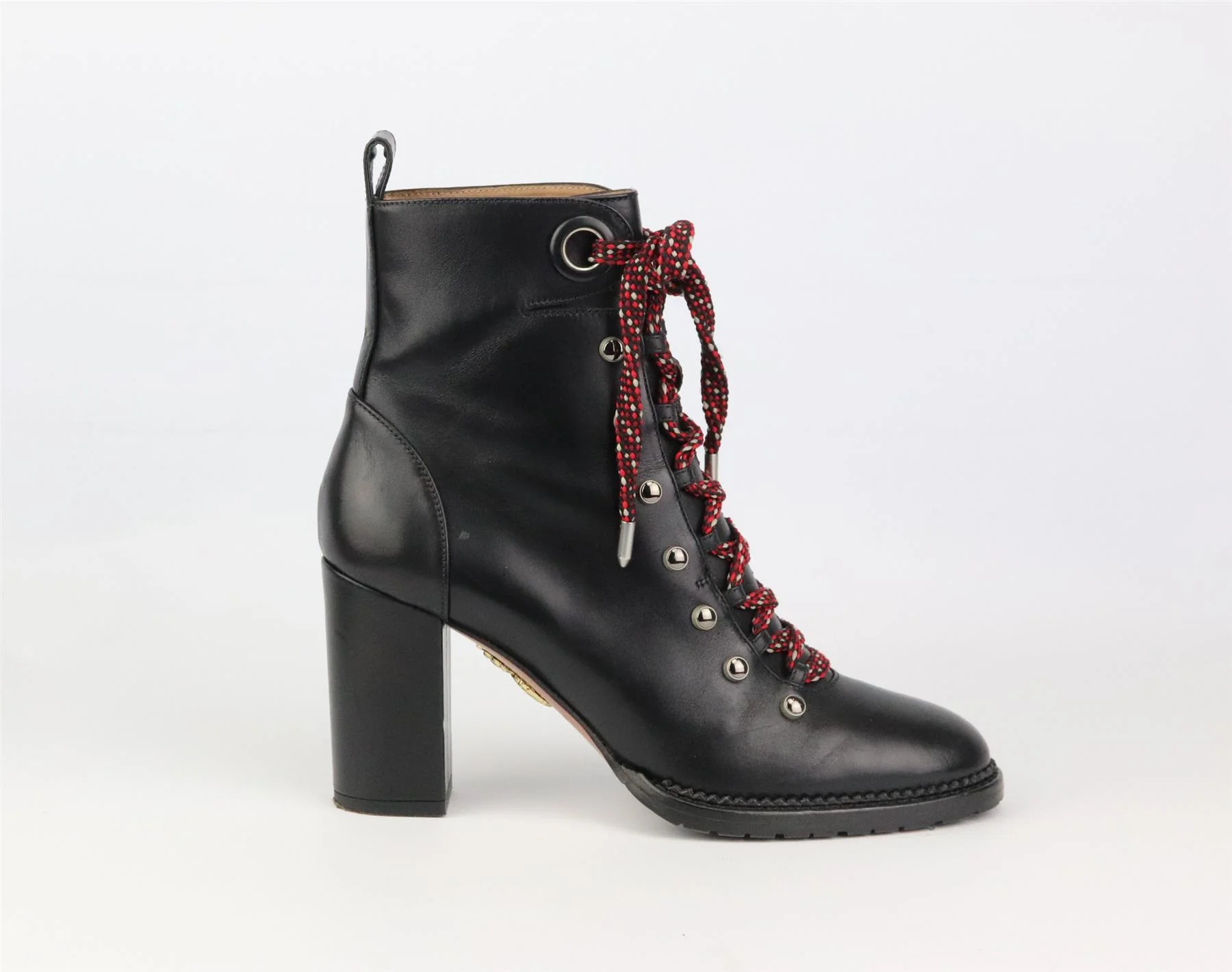 AQUAZZURA HIKER LACE UP STUDDED LEATHER ANKLE BOOTS EU 37.5 UK 4.5 US 7.5 - Image 2