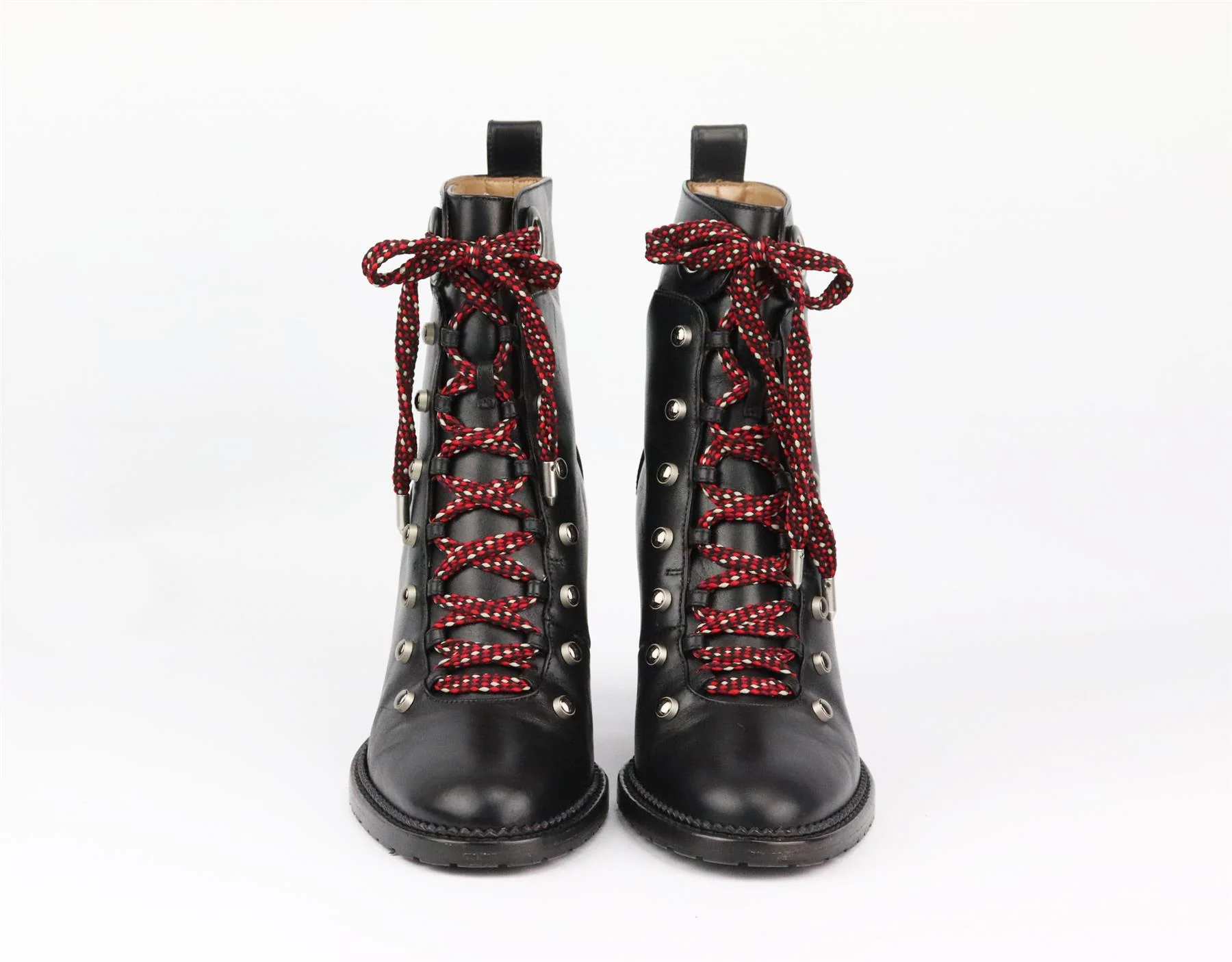 AQUAZZURA HIKER LACE UP STUDDED LEATHER ANKLE BOOTS EU 37.5 UK 4.5 US 7.5 - Image 3