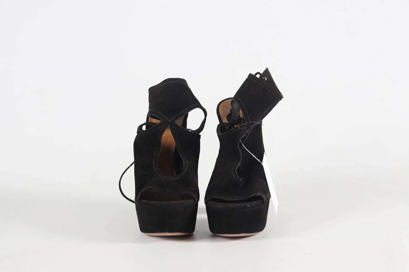 AQUAZZURA SUEDE PLATFORM SANDALS EU 37.5 UK 4.5 US 7.5 - Image 3