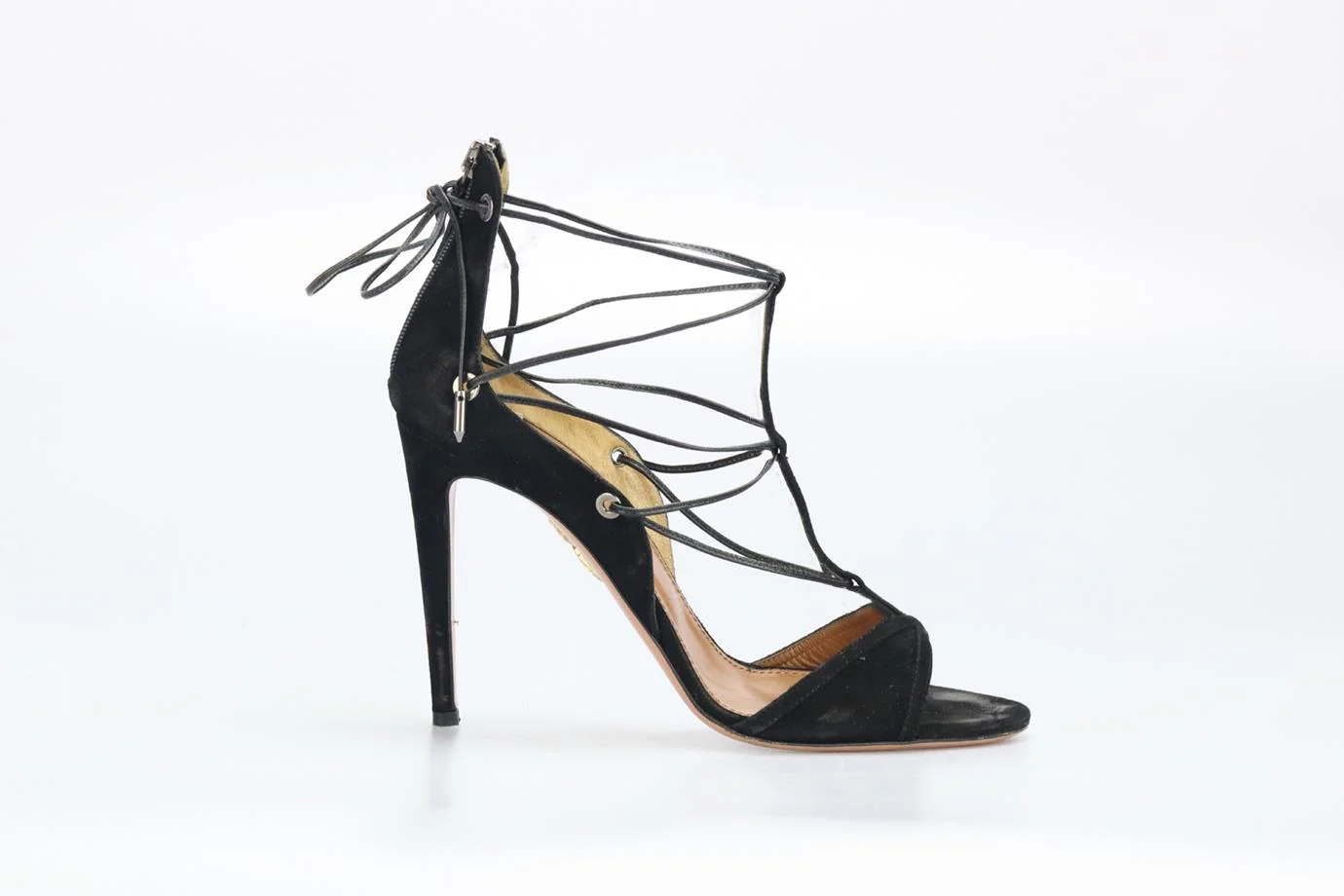 AQUAZZURA SUEDE SANDALS EU 39 UK 6 US 9 - Image 2