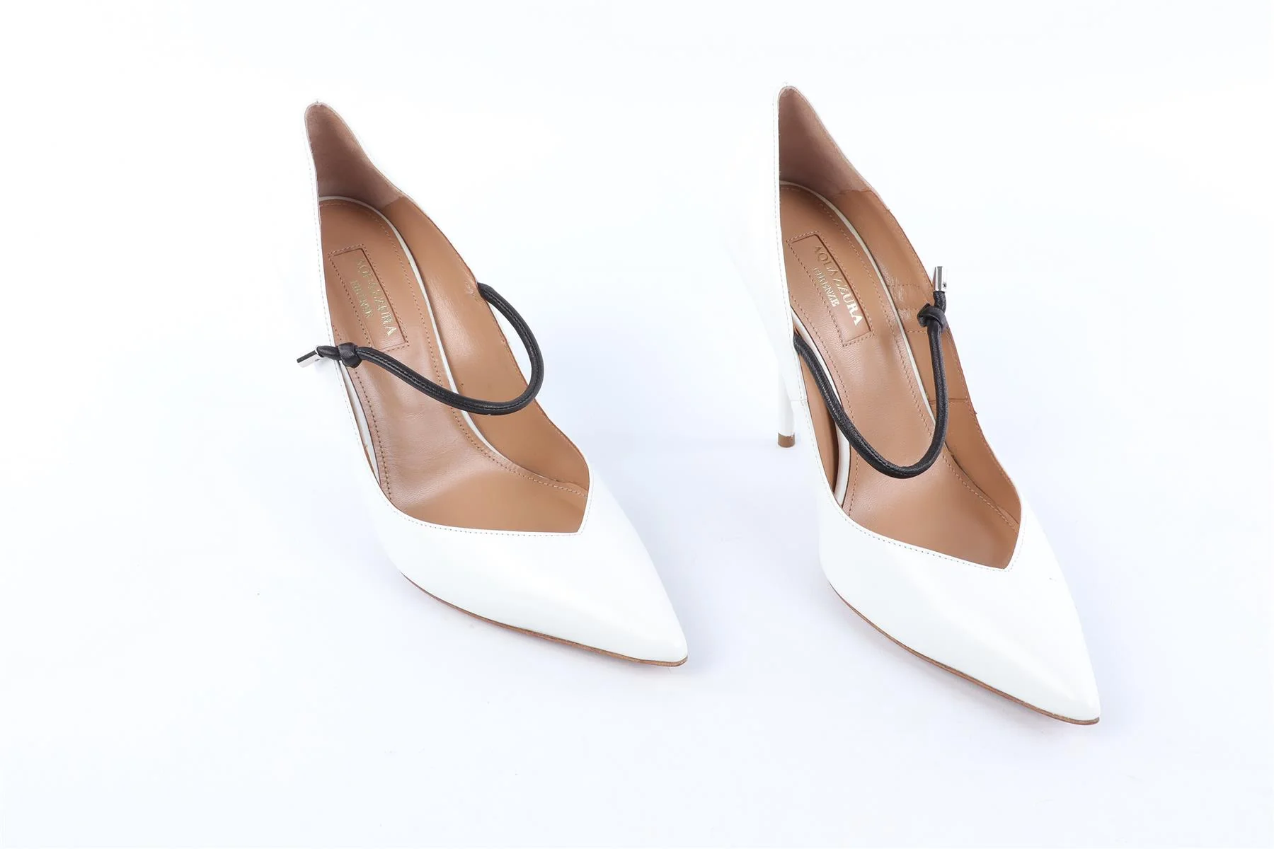 AQUAZZURA WHITE LEATHER PUMPS EU 38.5 UK 5.5 US 8.5 - Image 5