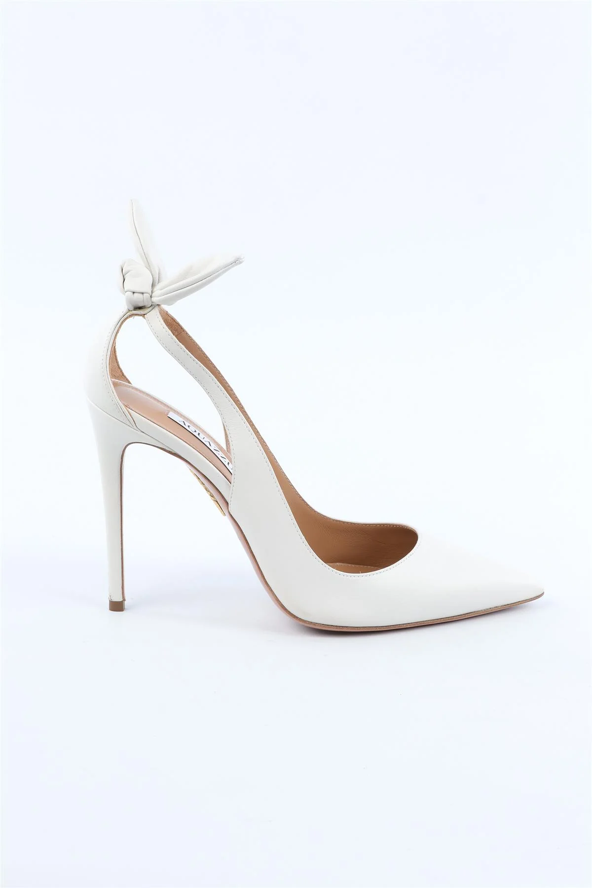 AQUAZZURA WHITE LEATHER PUMPS EU 38.5 UK 5.5 US 8.5 - Image 2
