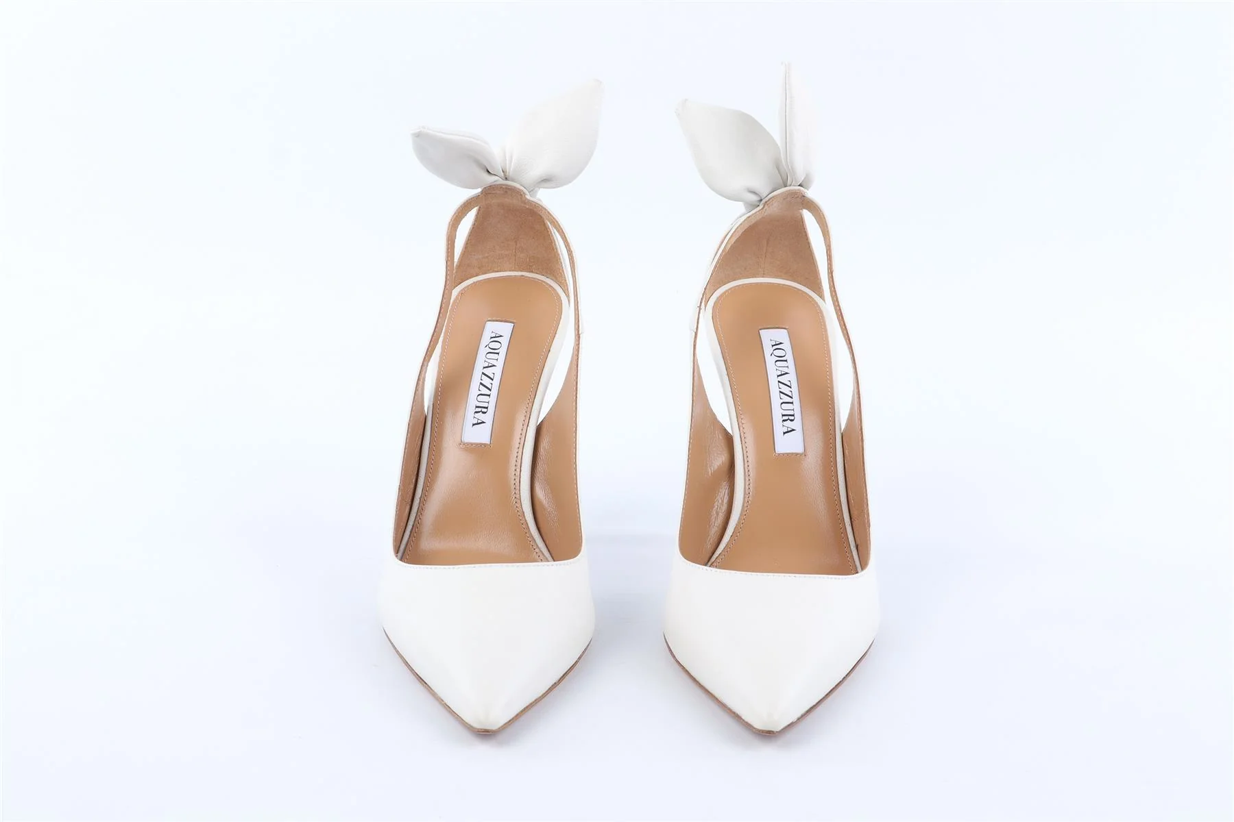 AQUAZZURA WHITE LEATHER PUMPS EU 38.5 UK 5.5 US 8.5 - Image 3