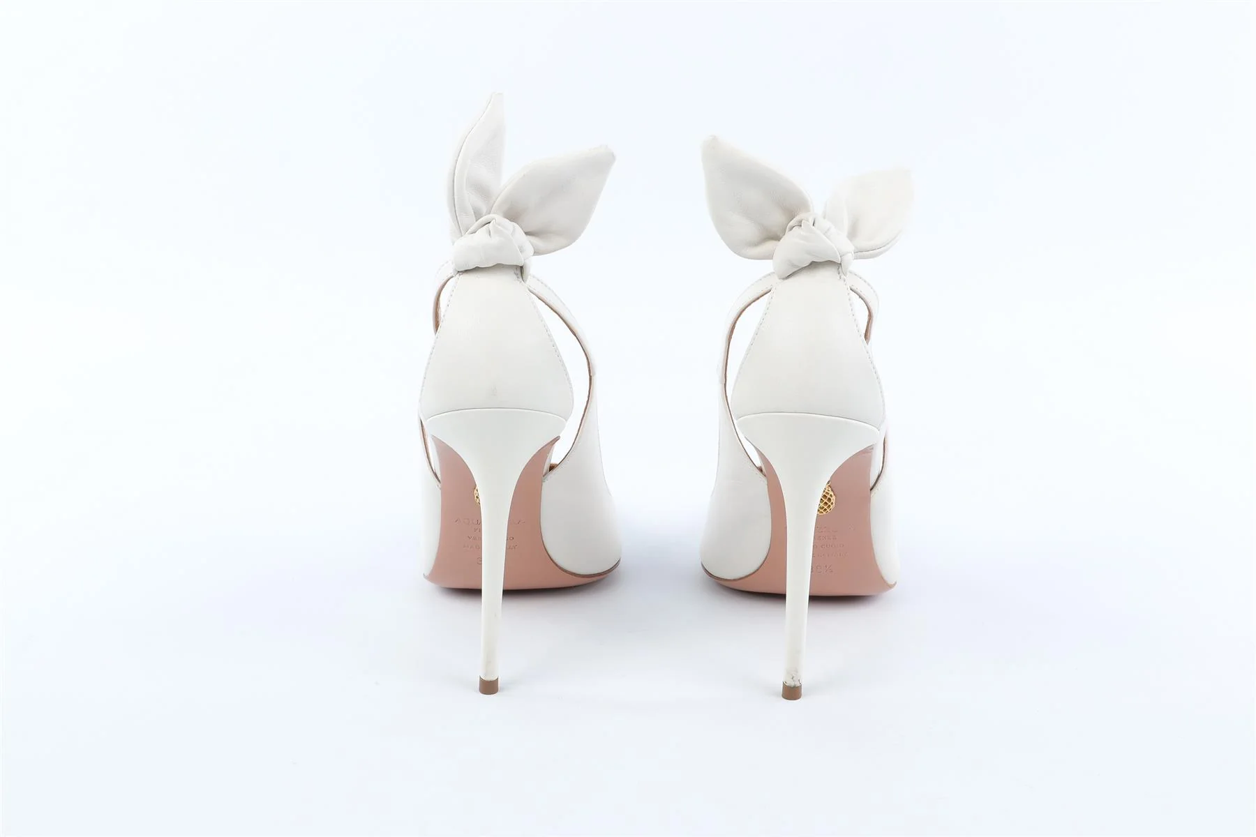 AQUAZZURA WHITE LEATHER PUMPS EU 38.5 UK 5.5 US 8.5 - Image 6