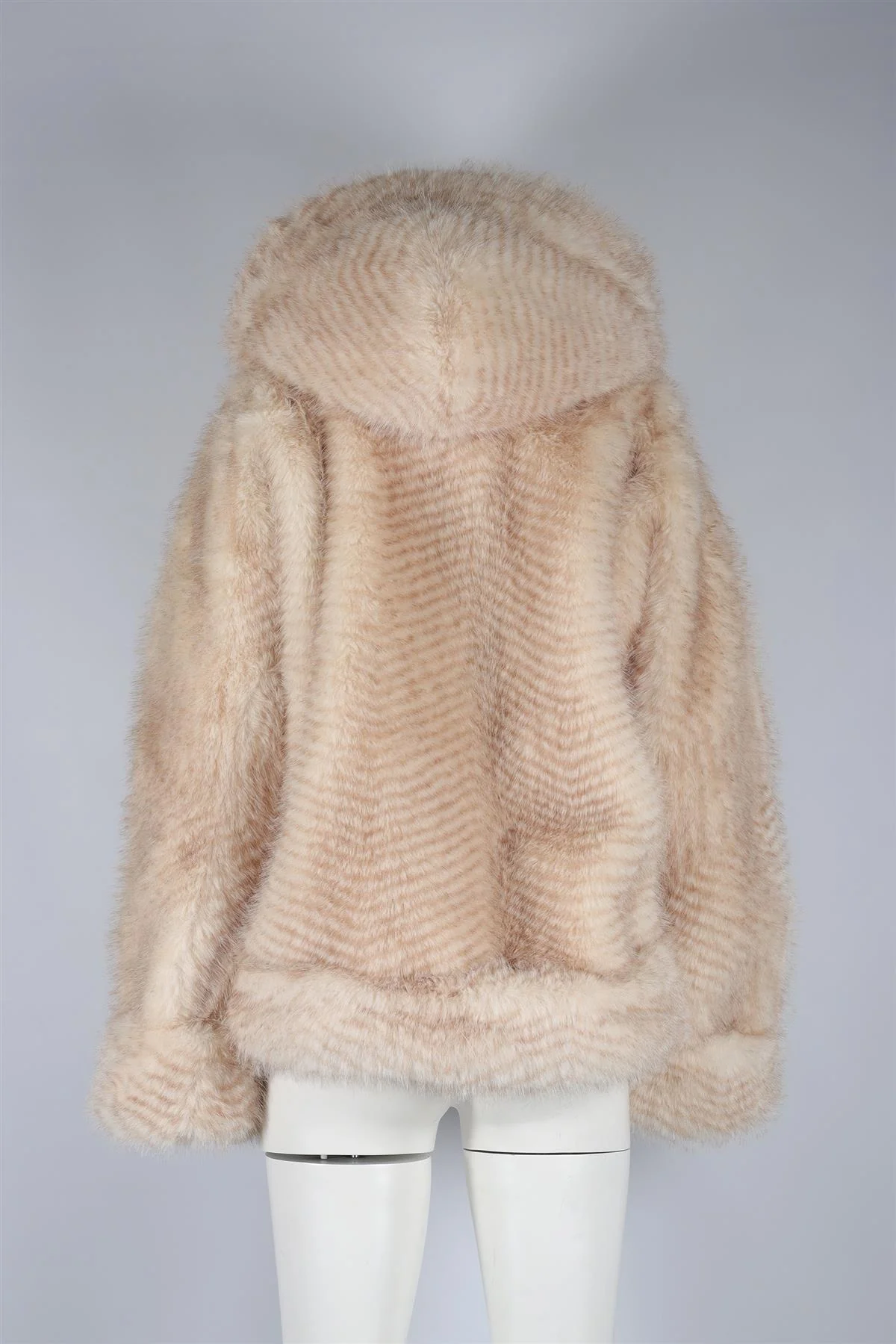 ARAKII BEIGE FAUX FUR JACKET SMALL - Image 4