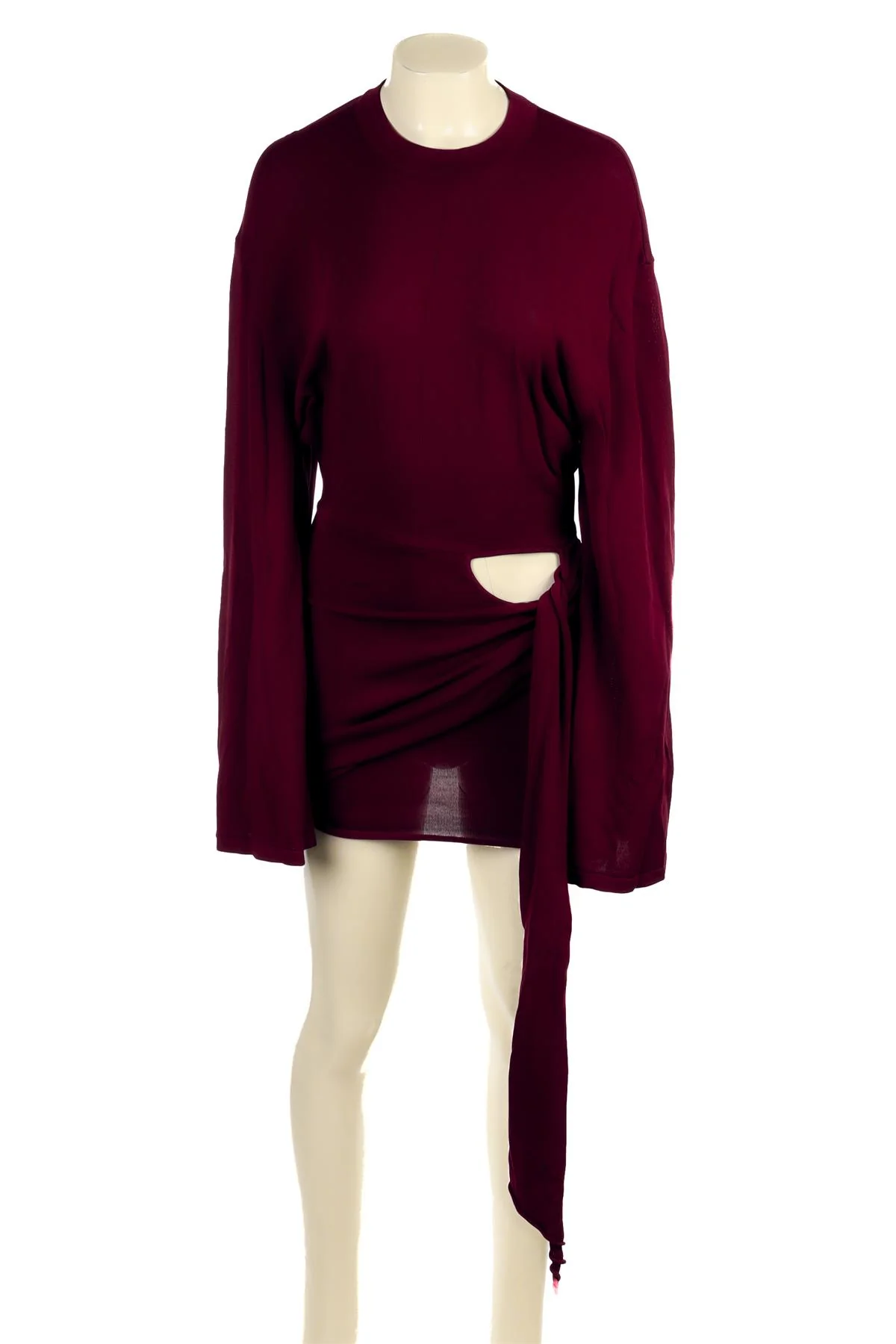 ARAKII MAROON KNIT MINI DRESS SMALL - Image 2