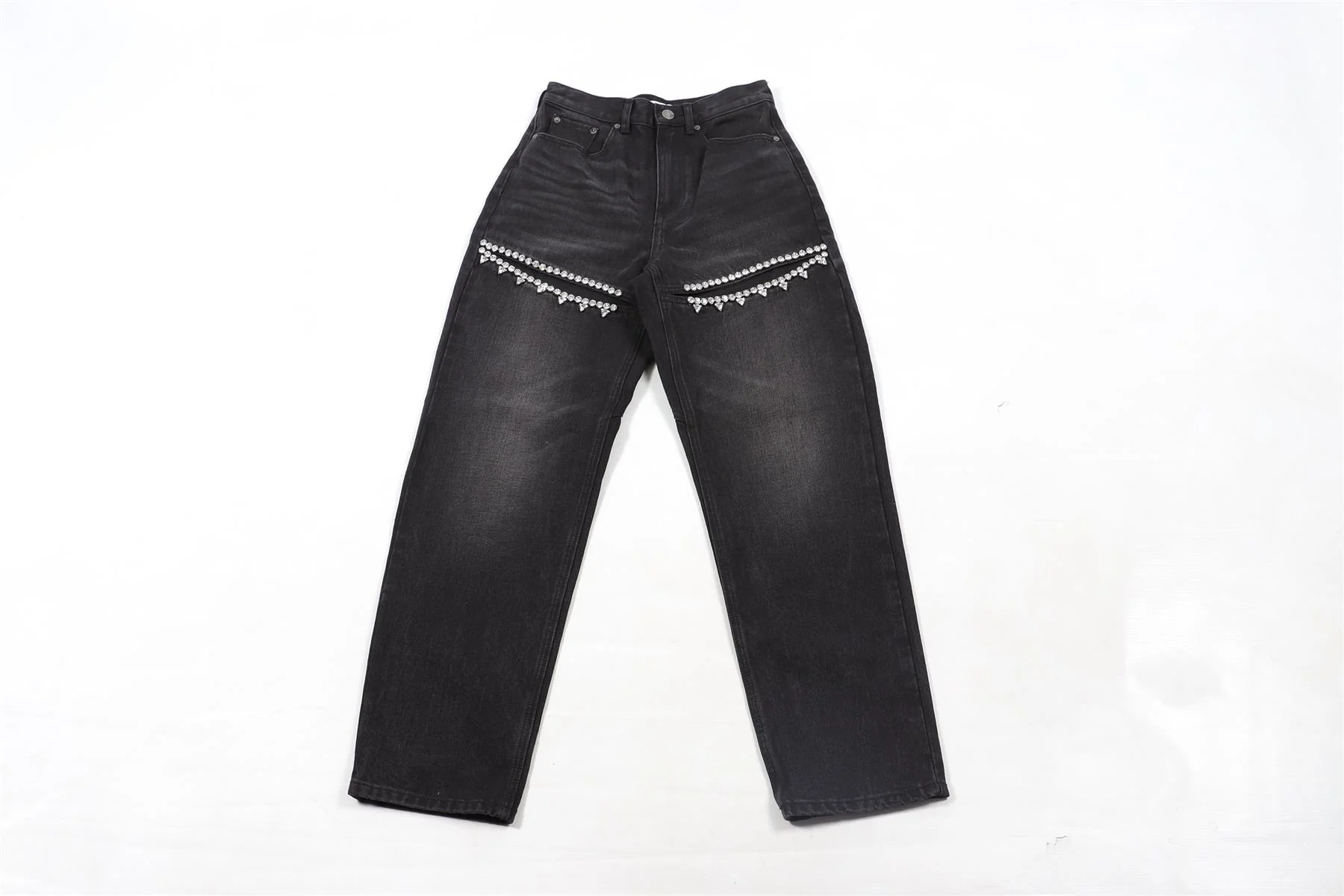 AREA BLACK STRAIGHT LEG JEANS W24 UK 6 - Image 2