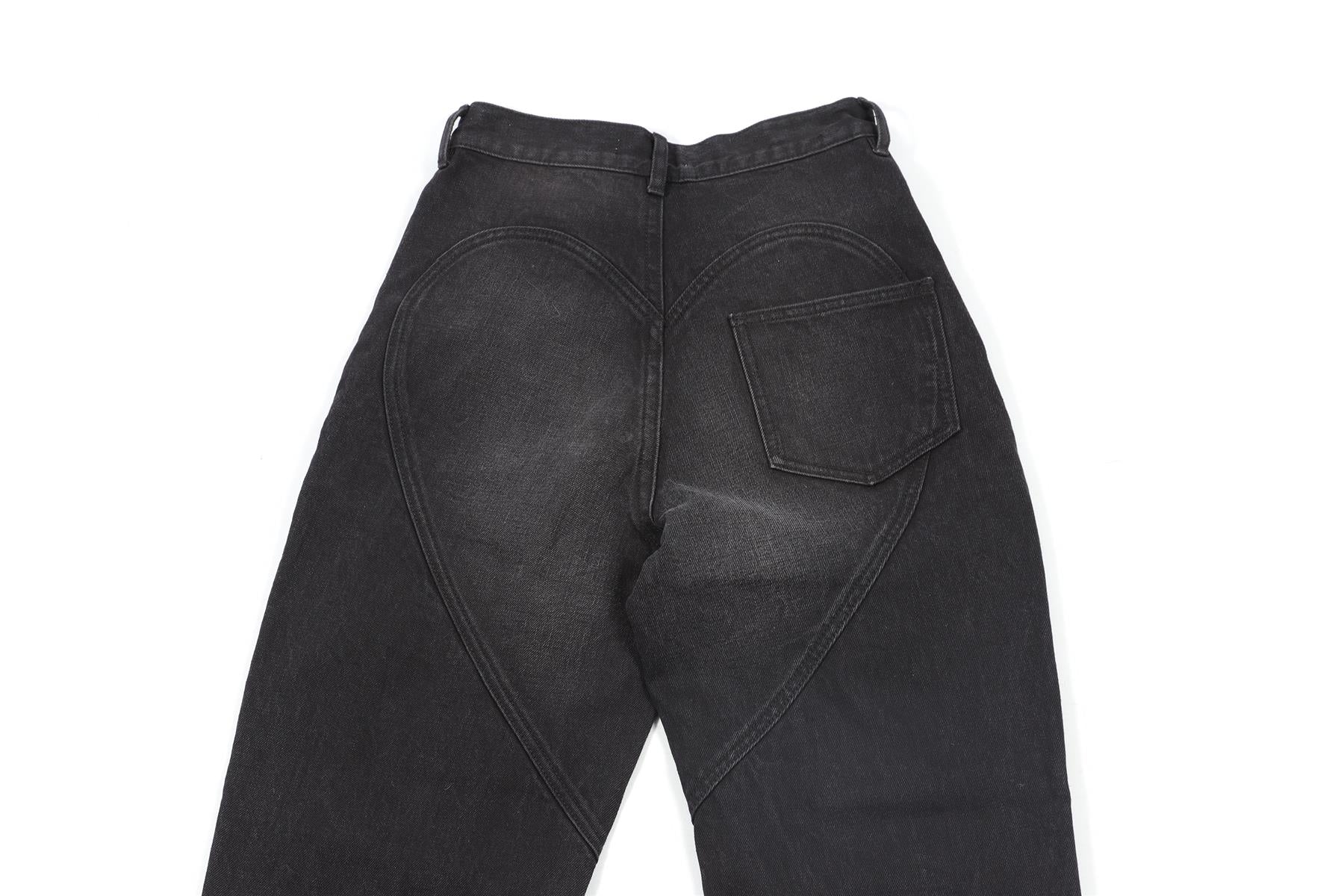 AREA BLACK STRAIGHT LEG JEANS W24 UK 6 - Image 5