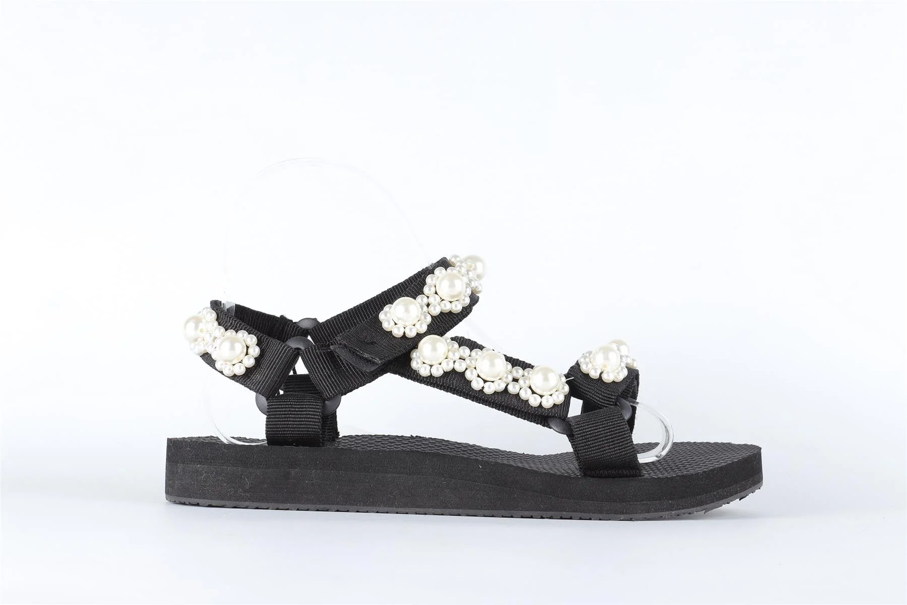 ARIZONA LOVE BLACK PEARL AND RUBBER SANDALS EU 38 UK 5 US 8 - Image 2