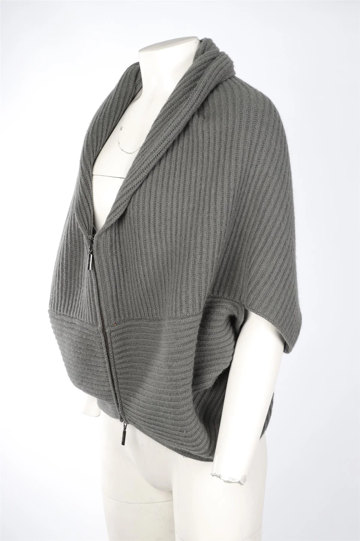 ARMANI COLLEZIONI GREY WOOL CARDIGAN SMALL - Image 3