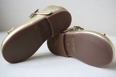 ARMANI JUNIOR BABY GOLD LEATHER DIAMANTE BOW SHOES EU 21 UK 4.5 - Image 6