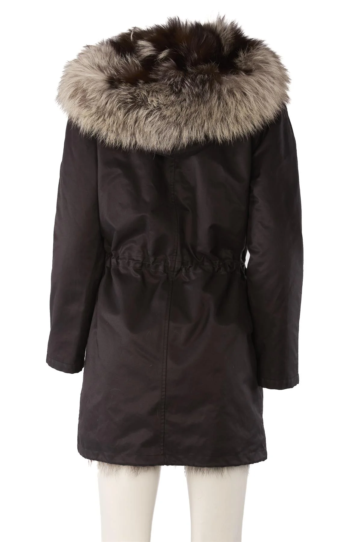 ARMY BY YVES SALOMON BLACK FOX FUR COAT FR 42 UK 14 - Image 4