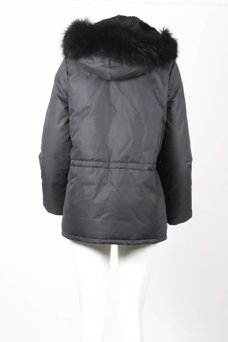 ARMY BY YVES SALOMON HOODED FUR AND COTTON JACKET FR 36 UK 8 - Image 4