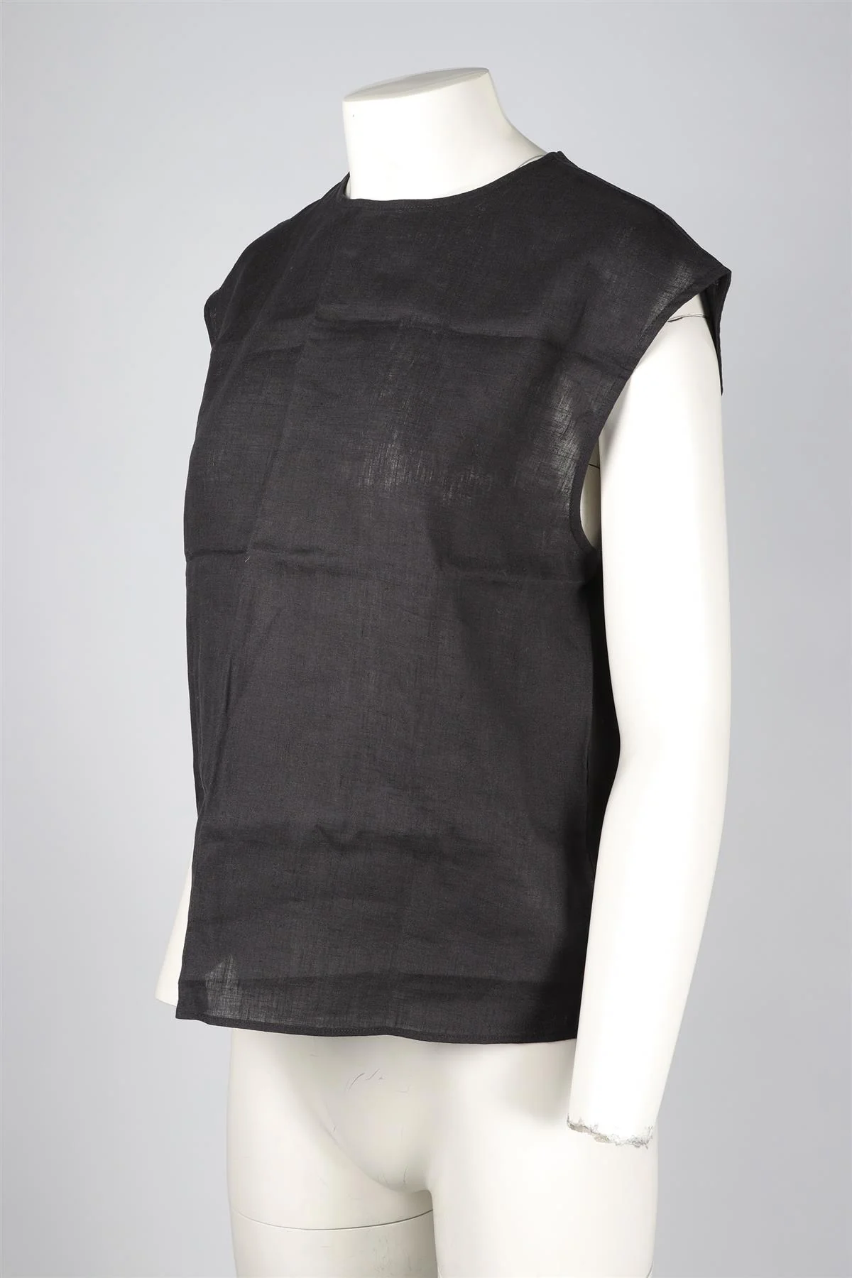 ASCENO BLACK LINEN TOP XSMALL - Image 3