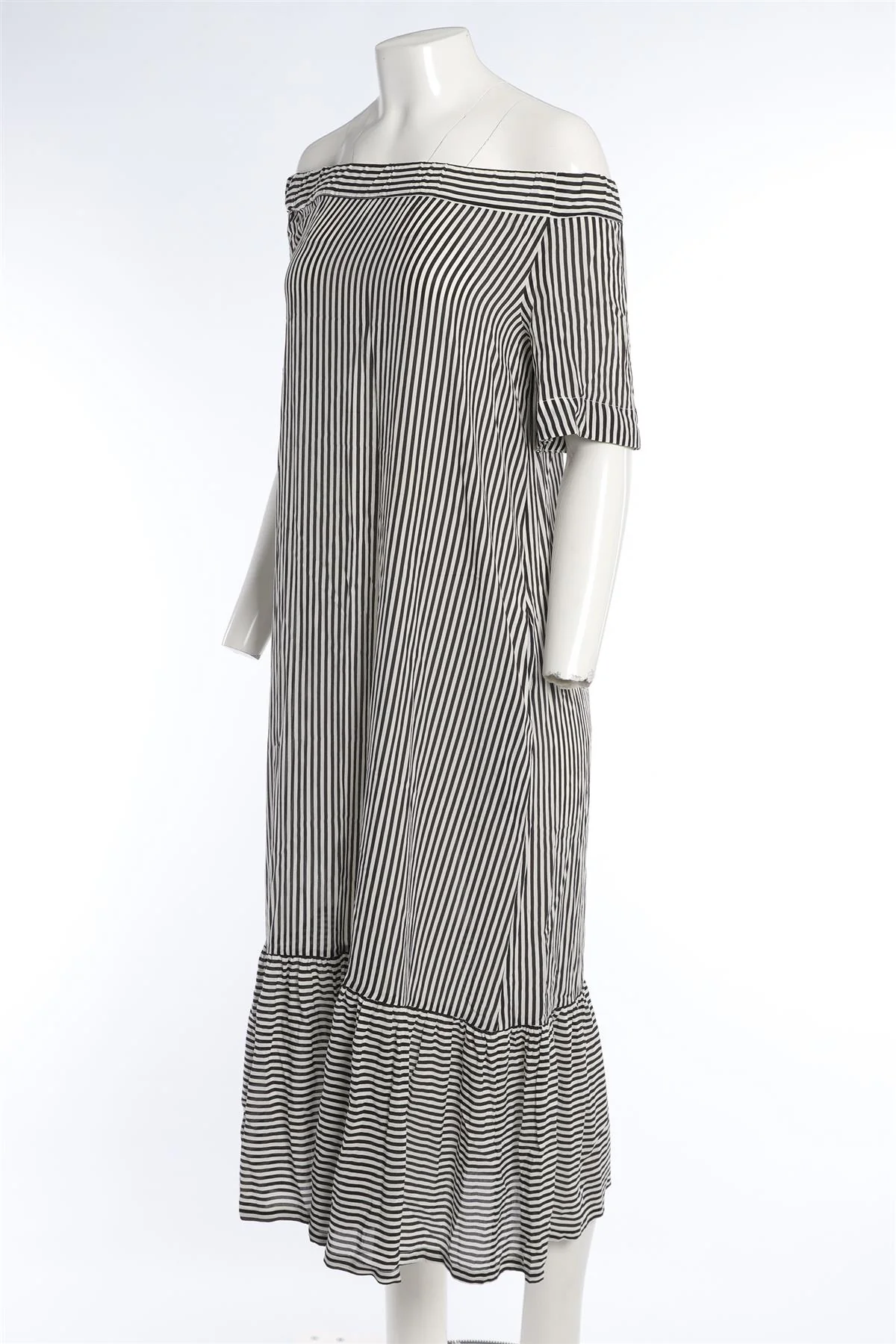 ASCENO BLACK MAXI SILK DRESS SMALL - Image 3
