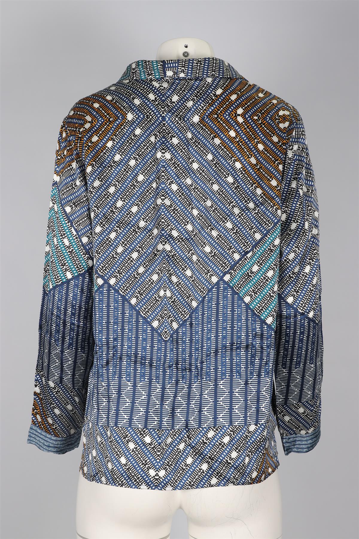 ASCENO BLUE SILK SHIRT & SHORTS SET SMALL - Image 4