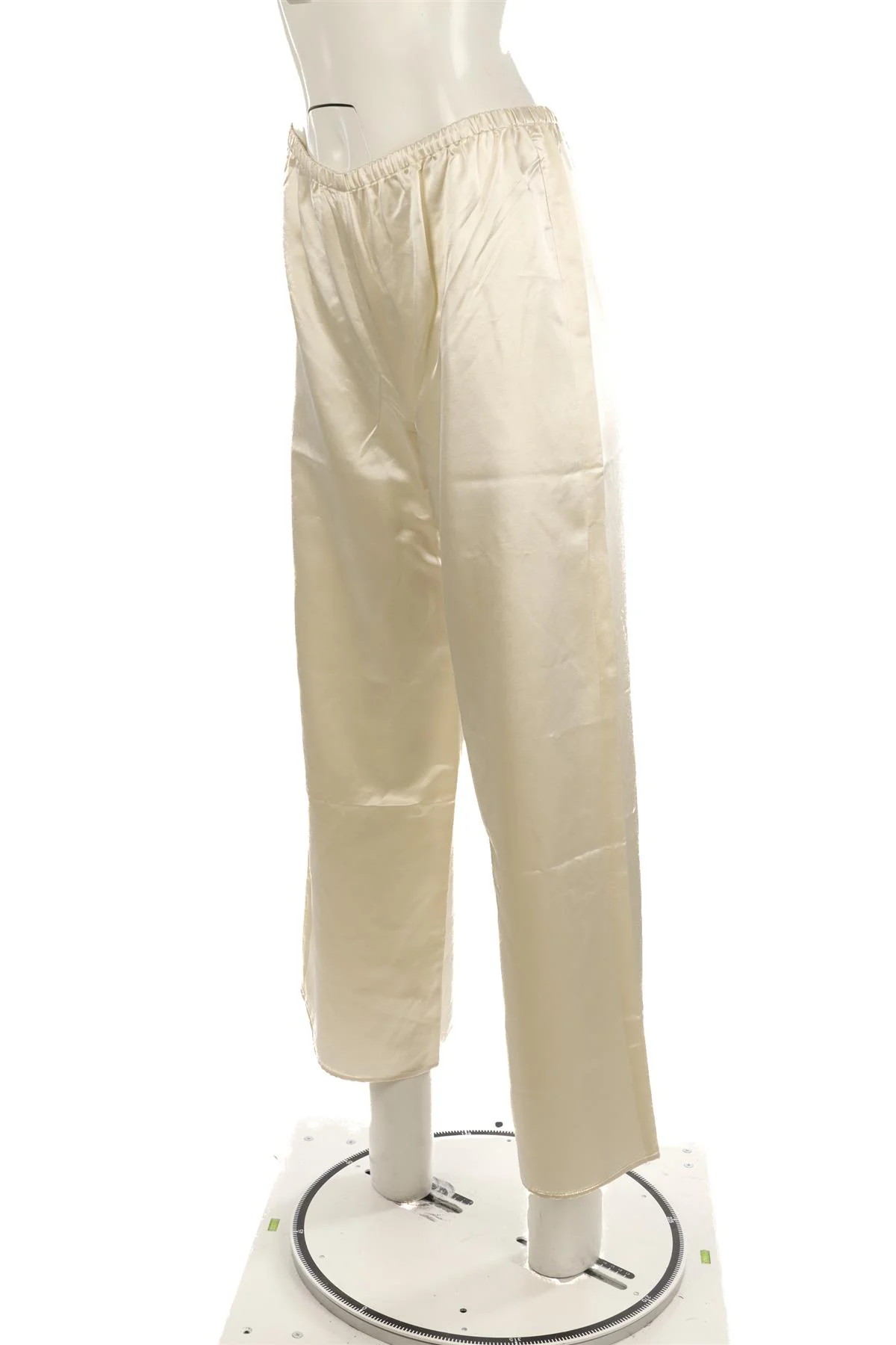 ASCENO CREAM SILK STRAIGHT LEG PANTS XSMALL - Image 3