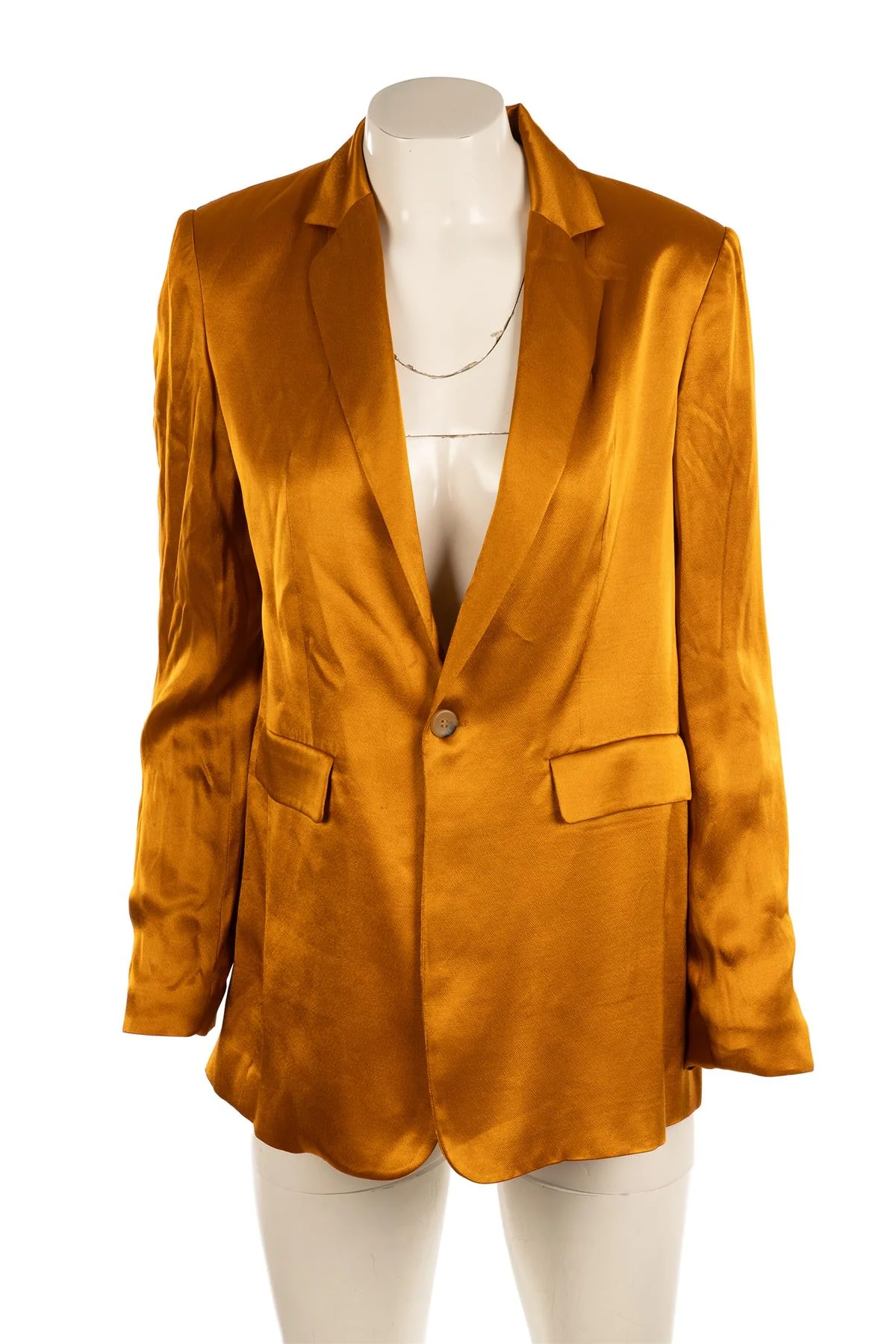 ASCENO GOLD SILK BLAZER XSMALL - Image 2