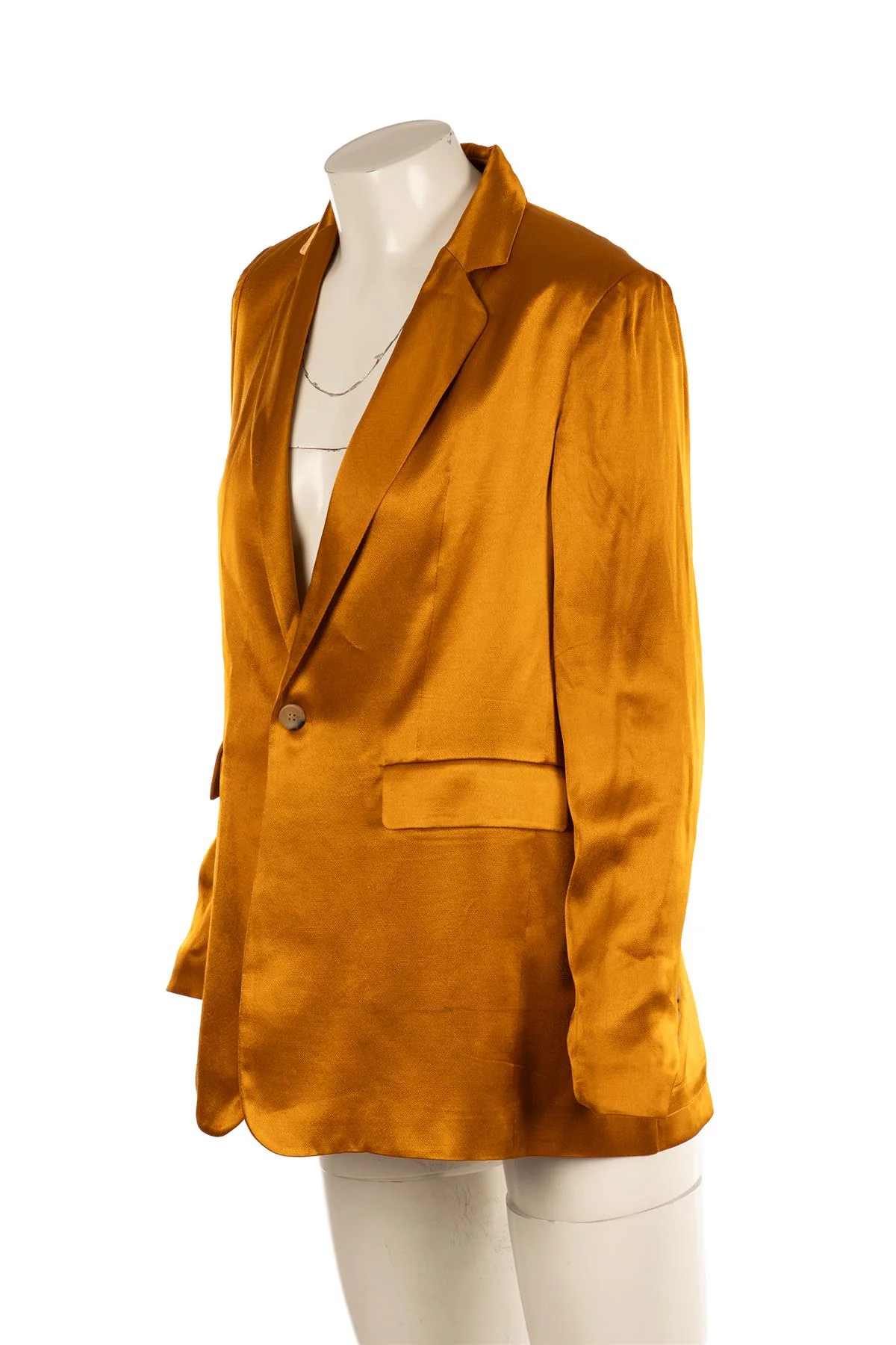 ASCENO GOLD SILK BLAZER XSMALL - Image 3