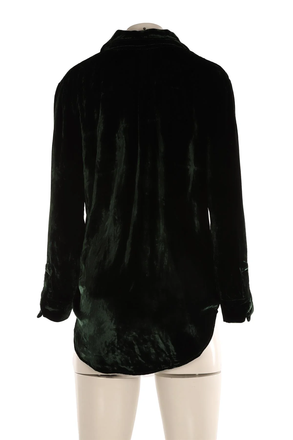 ASCENO GREEN VELVET SHIRT XSMALL - Image 4