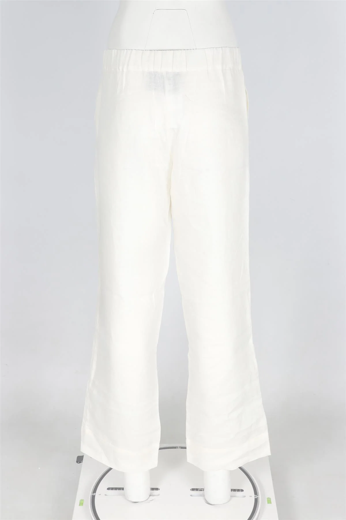 ASCENO IVORY LINEN STRAIGHT LEG PANTS XSMALL - Image 4