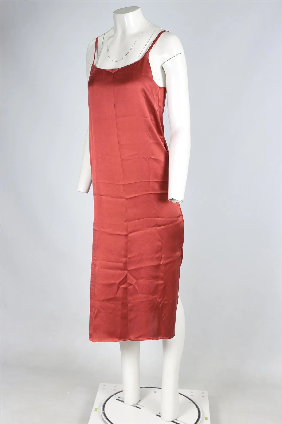 ASCENO PINK SILK MAXI DRESS SMALL - Image 3