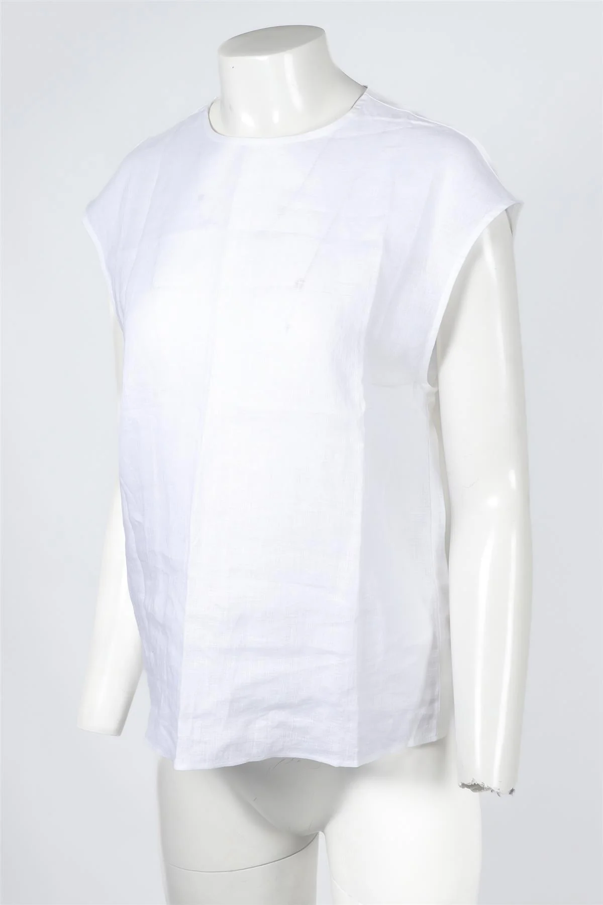 ASCENO WHITE LINEN TOP XSMALL - Image 3