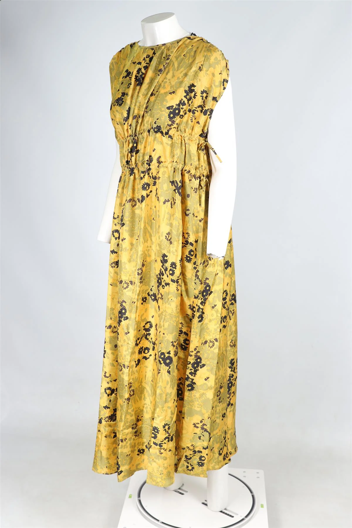 ASCENO YELLOW SILK MAXI DRESS XSMALL - Image 3