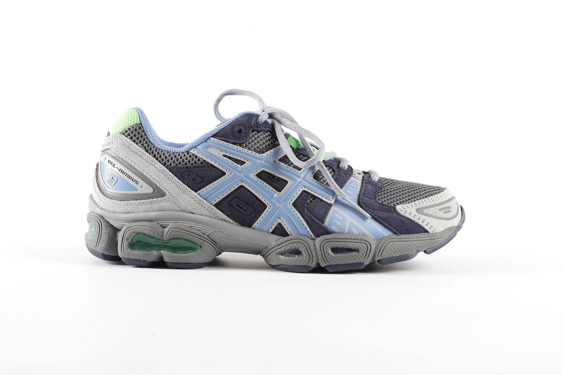 ASICS GREY GEL NIMBUS 9 STEEL GREY/BLUE HARMONY SNEAKERS EU 39.5 UK 5.5 US 6.5 - Image 2