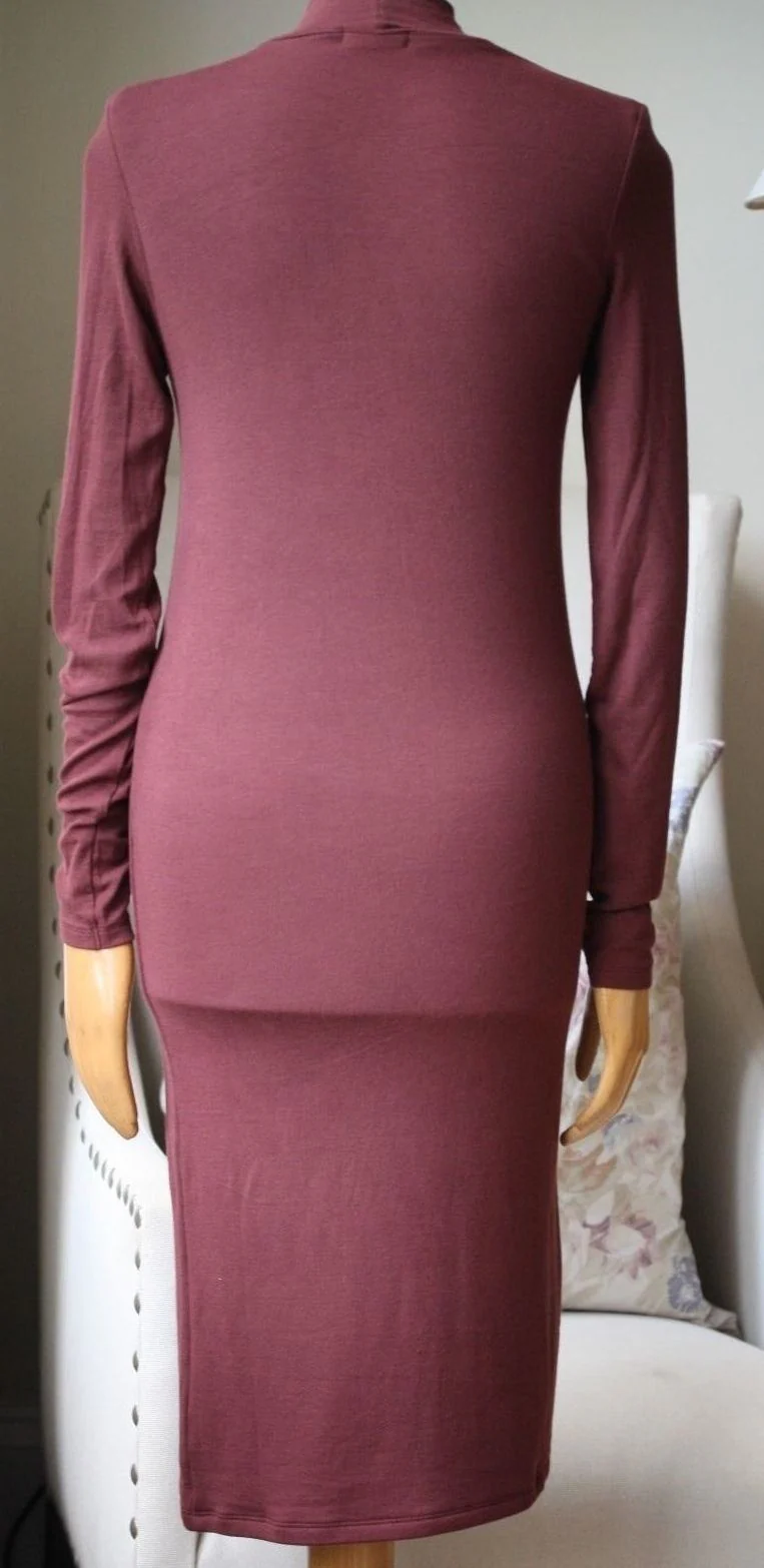 ATM ANTHONY THOMAS MELILLO MOCK NECK RIBBED DRESS MEDIUM - Image 4