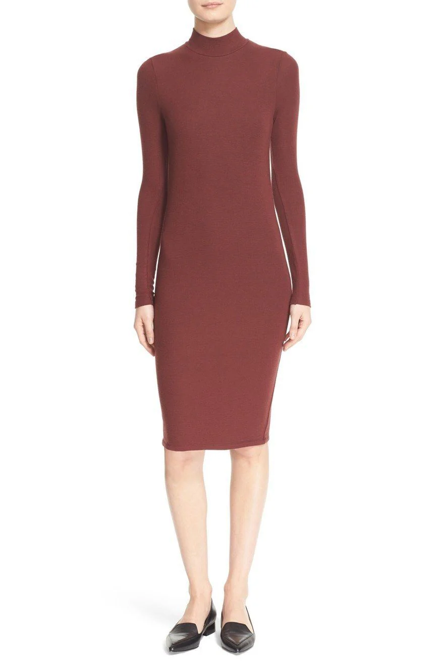 ATM ANTHONY THOMAS MELILLO MOCK NECK RIBBED DRESS MEDIUM - Image 9