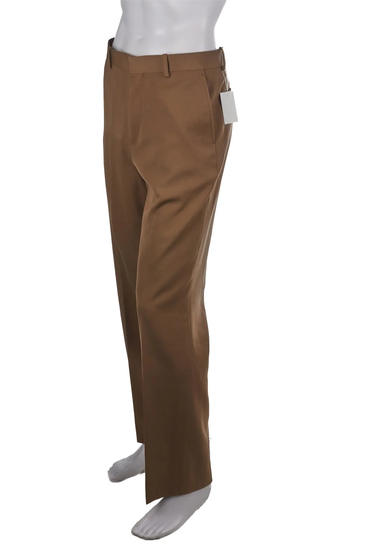 AURALEE BROWN MENS WOOL STRAIGHT LEG PANTS MEDIUM - Image 3