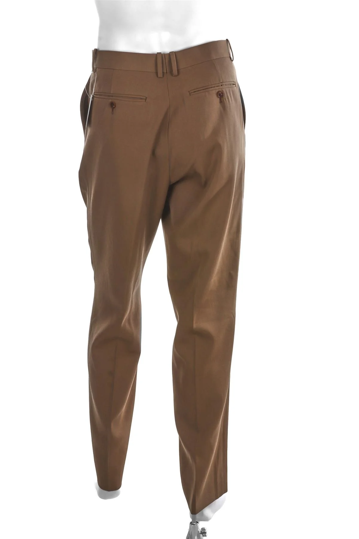 AURALEE BROWN MENS WOOL STRAIGHT LEG PANTS MEDIUM - Image 4