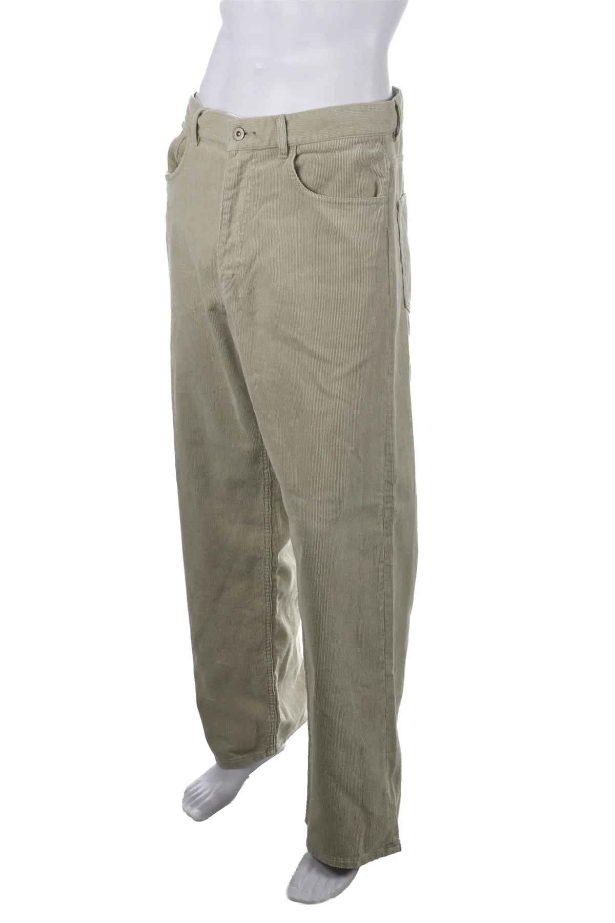 AURALEE GREEN MENS CORDUROY STRAIGHT LEG PANTS MEDIUM - Image 3