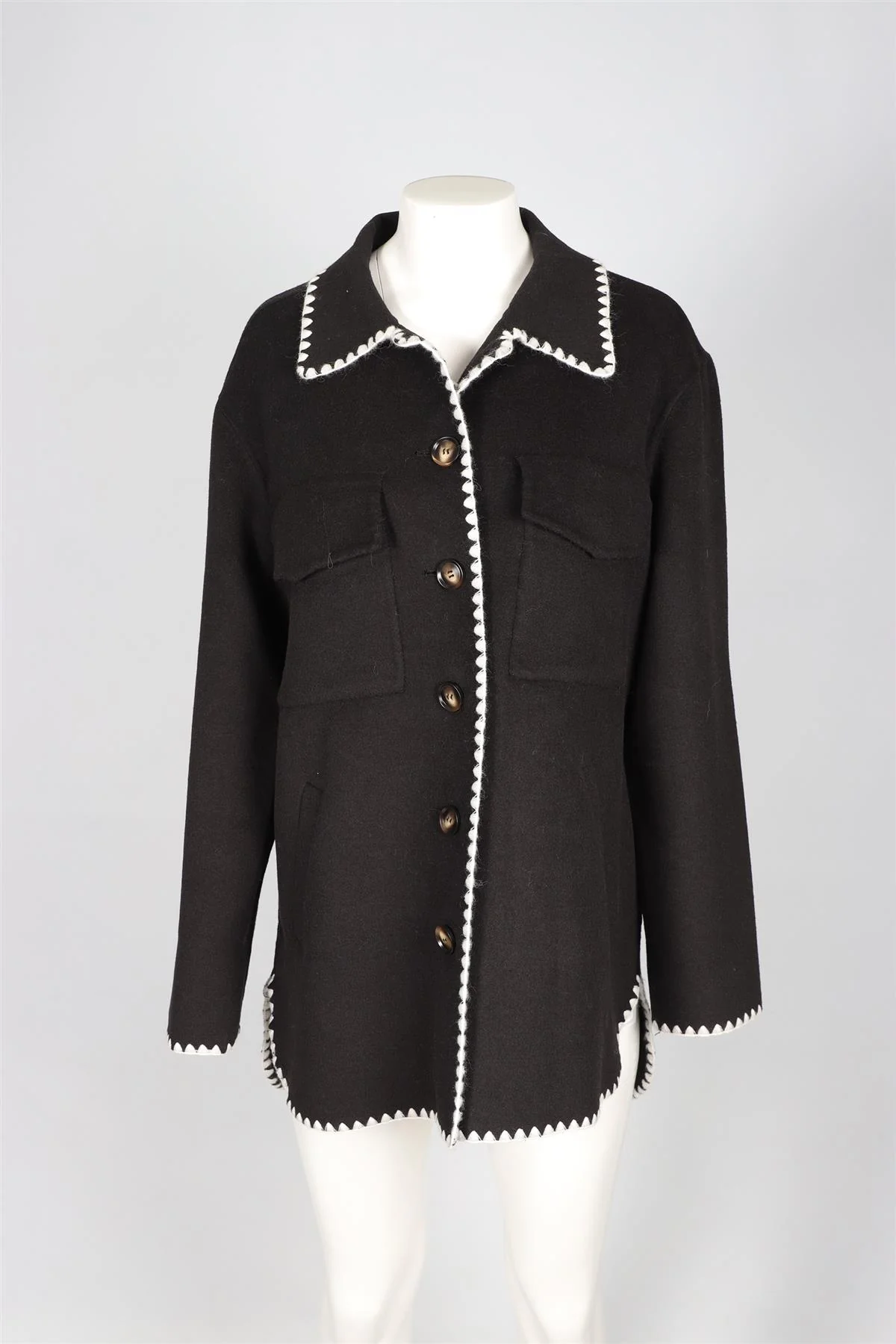 AVA ADORE BLACK WOOL JACKET IT 42 UK 10 - Image 2