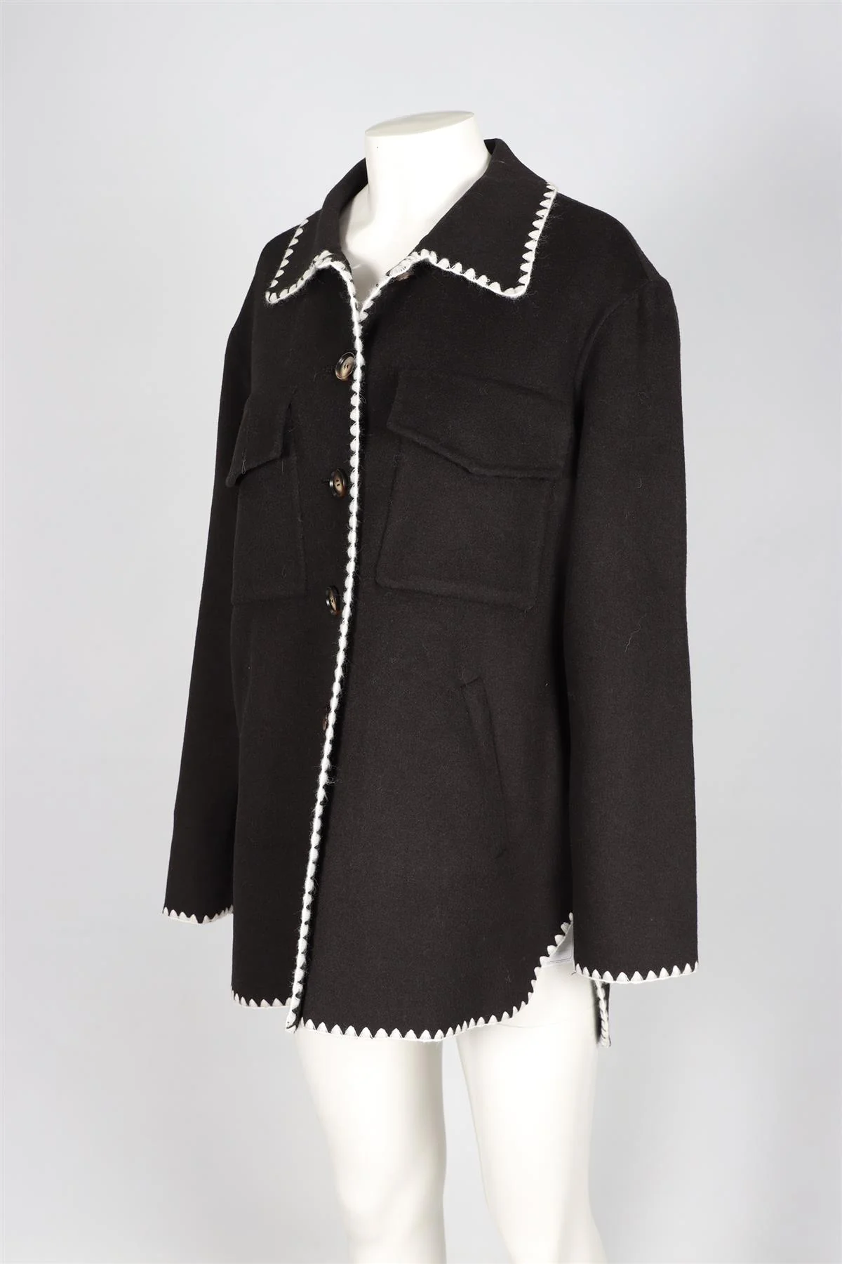 AVA ADORE BLACK WOOL JACKET IT 42 UK 10 - Image 3