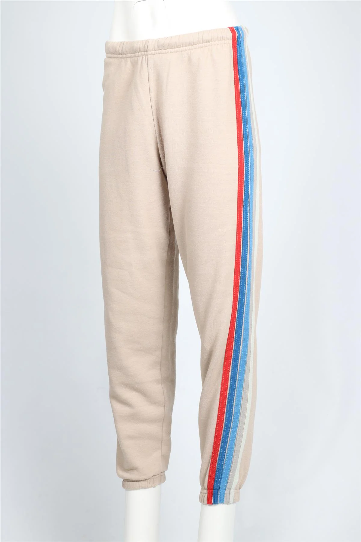 AVIATOR NATION BEIGE COTTON BLEND TRACK PANTS SMALL - Image 3