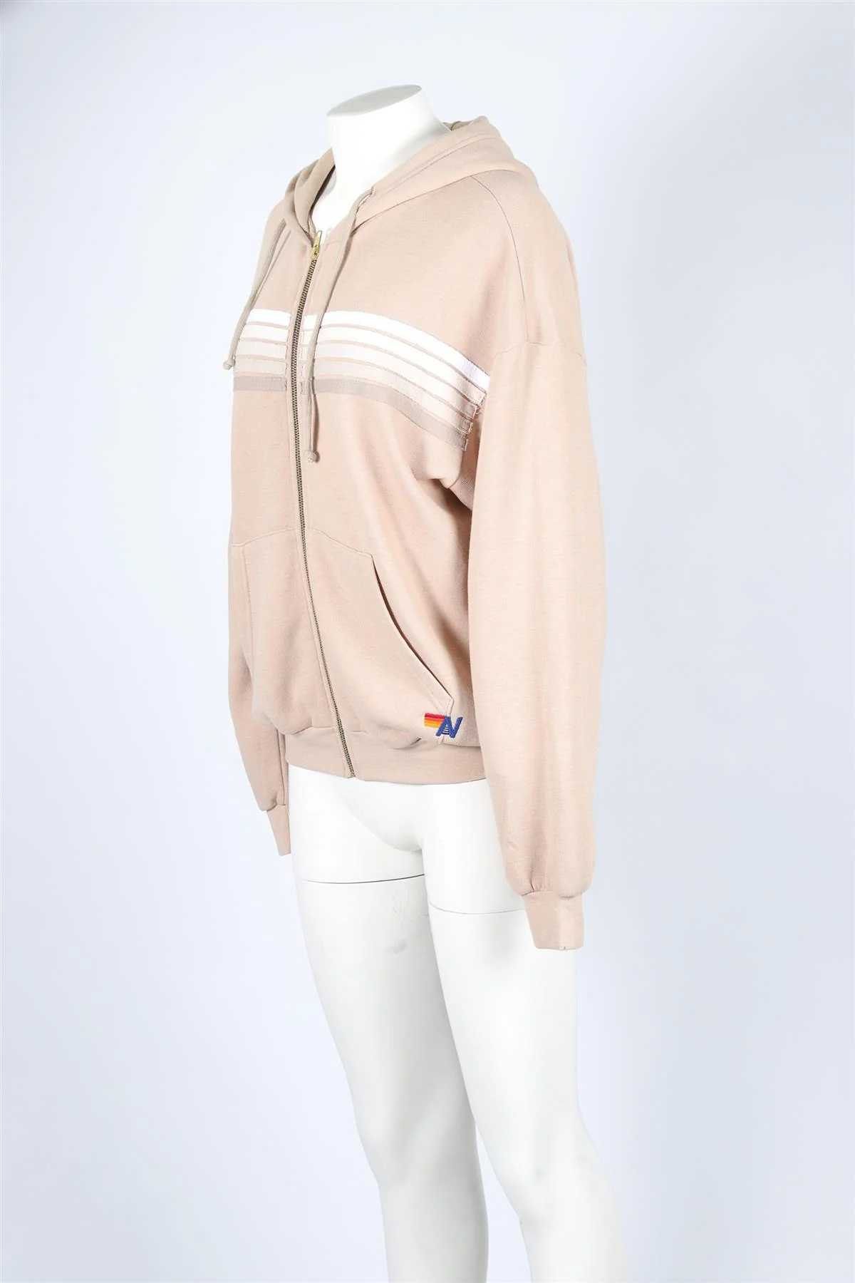 AVIATOR NATION BEIGE COTTON HOODIE SMALL - Image 3