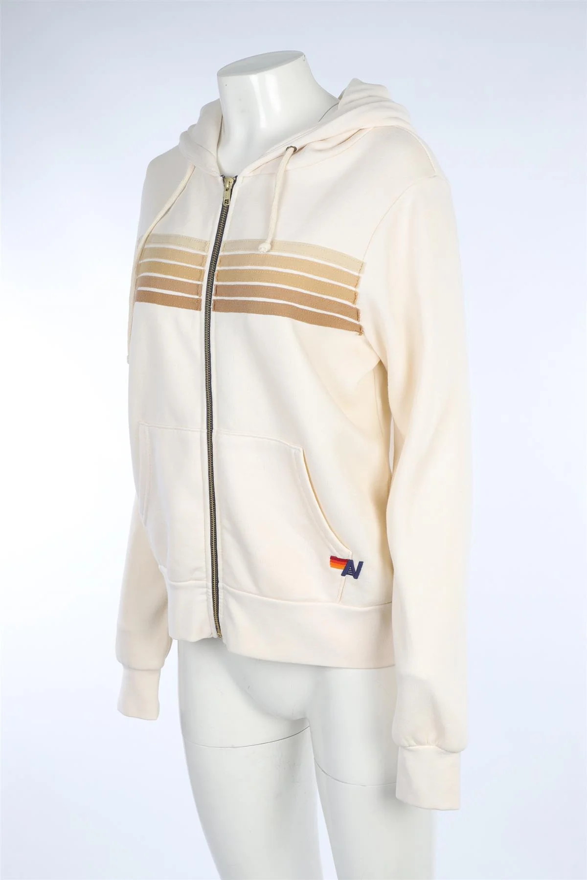 AVIATOR NATION CREAM COTTON HOODIE SMALL - Image 3