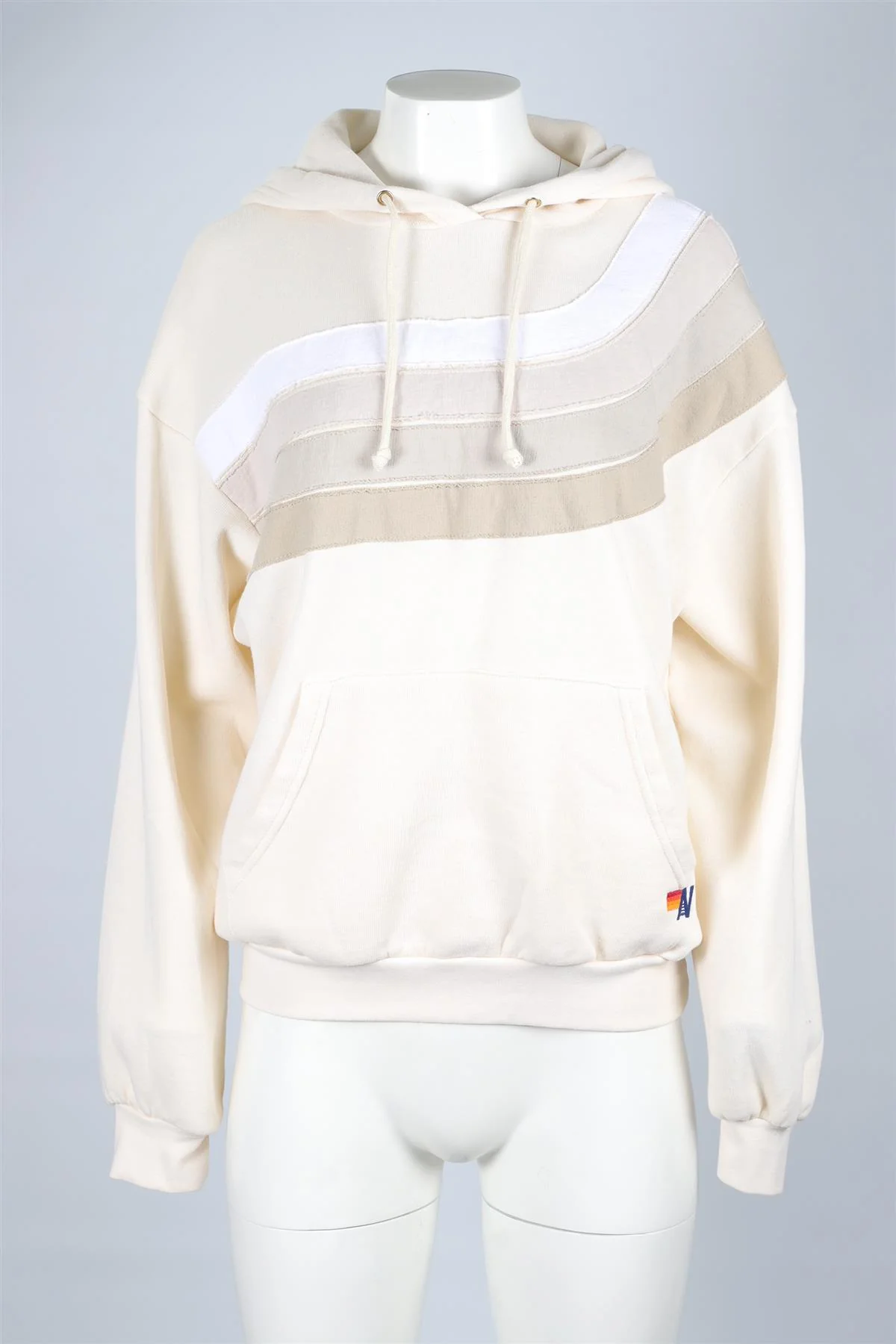 AVIATOR NATION CREAM COTTON HOODIE XSMALL - Image 2